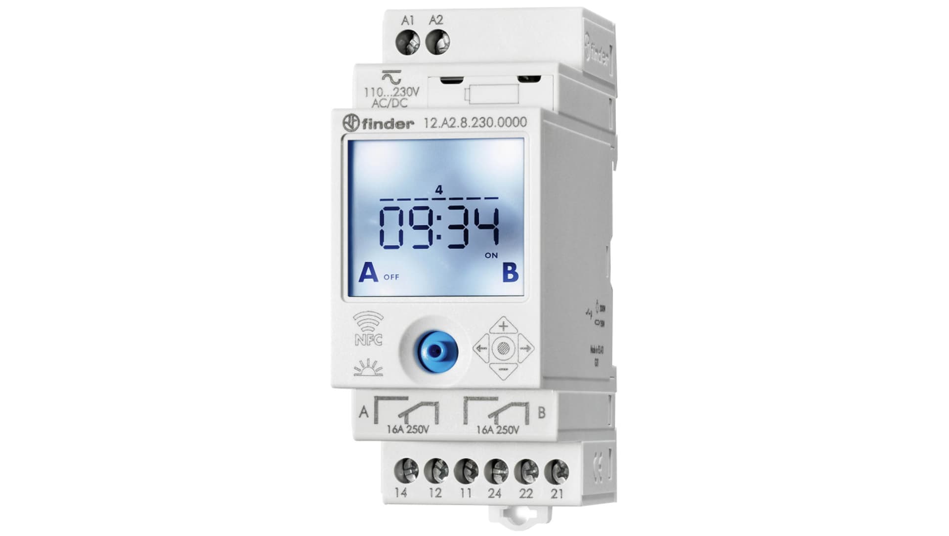 

Zegar cyfrowy ASTRO/TYGODNIOWY NFC 2P 16A 230V AC/DC 12.A2.8.230.0000
