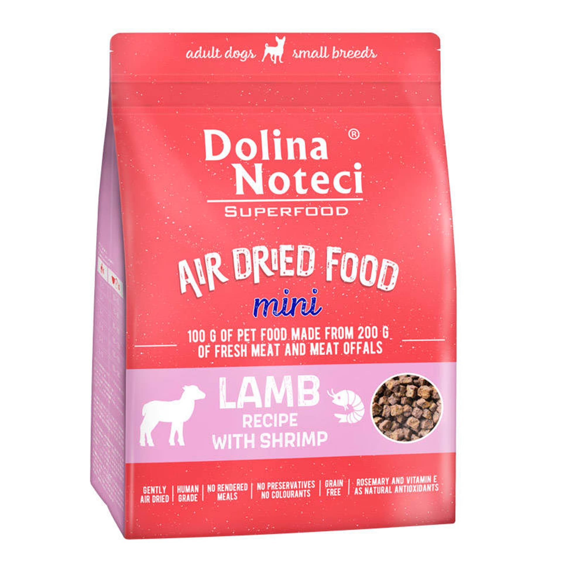 

DOLINA NOTECI SUPERFOOD Mini Danie z jagnięciny z krewetką karma suszona dla psa 1kg