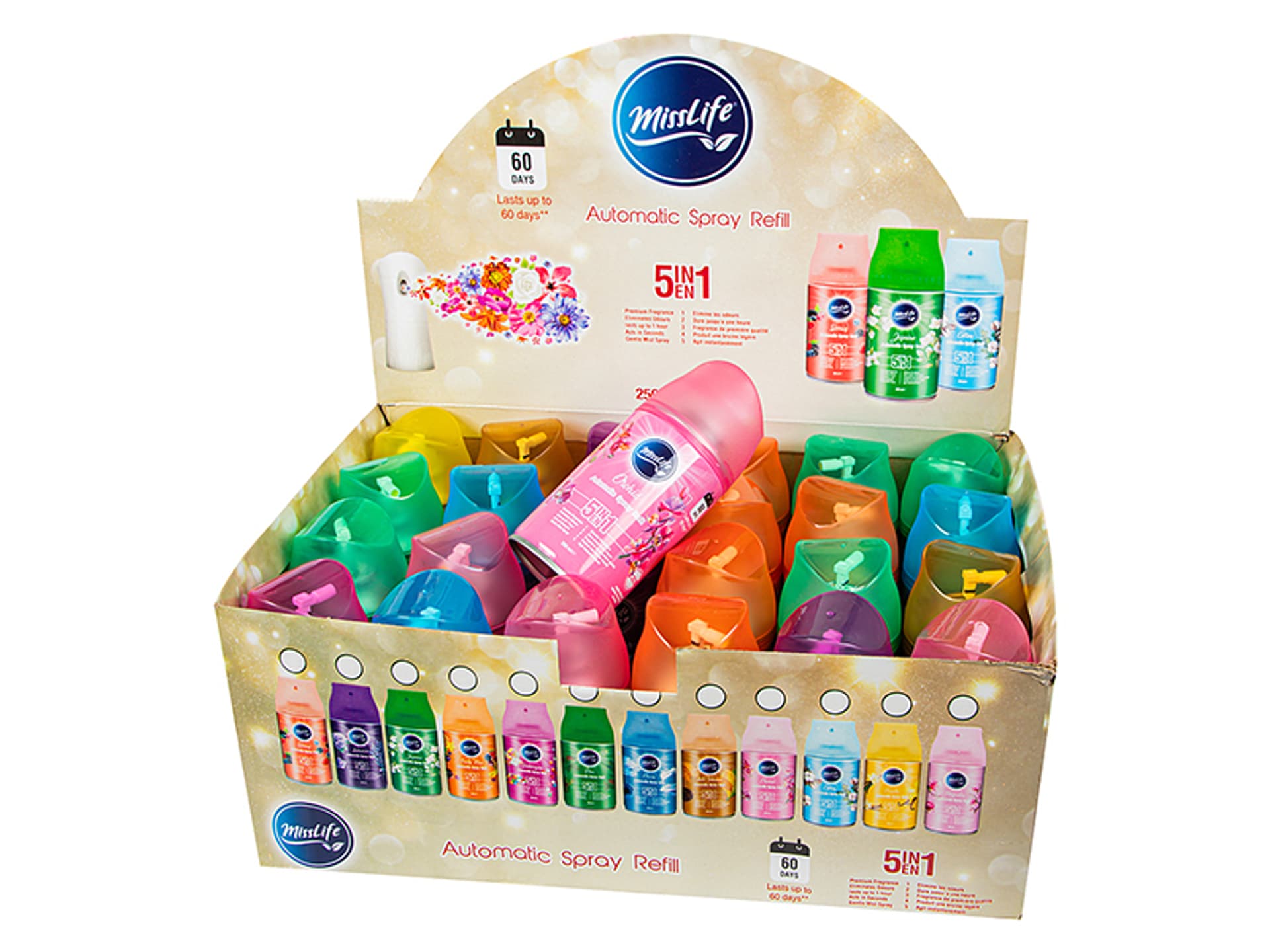 

69-017# Odświeżacz powietrza misslife 250ml 24szt. zapach mix