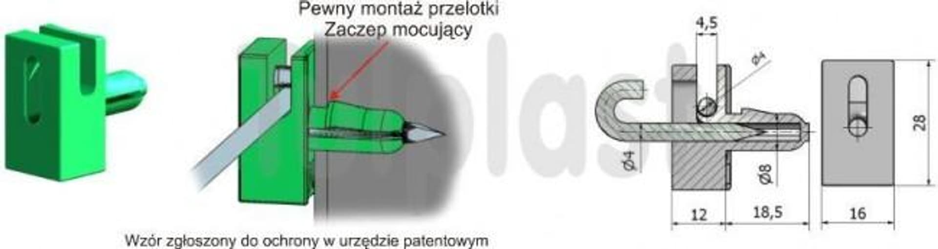 

PRZELOTKA DRUTU MOCOWANA NA BOLEC PD/B BRĄZOWA