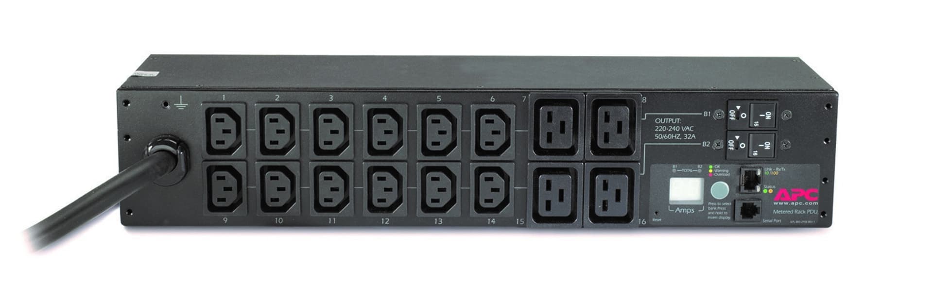 

APC RACK PDU, METERED, 2U, 32A, 230V, (12) C13 & (4) C19, 4) c1