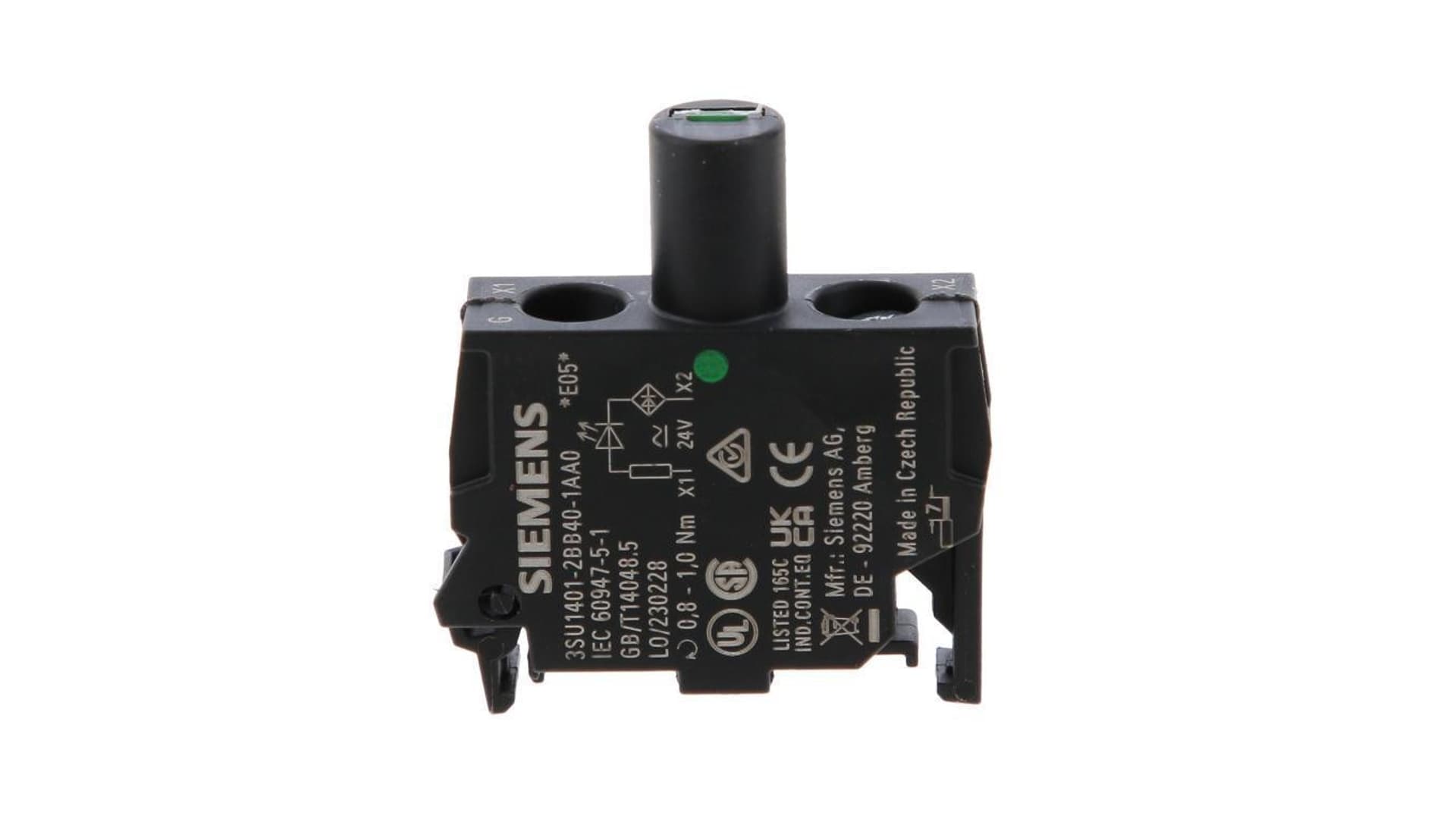 

Oprawka blok LED zielony 24V AC-DC montaż w obudowie przył śrubowe SIRIUS ACT 3SU1401-2BB40-1AA0