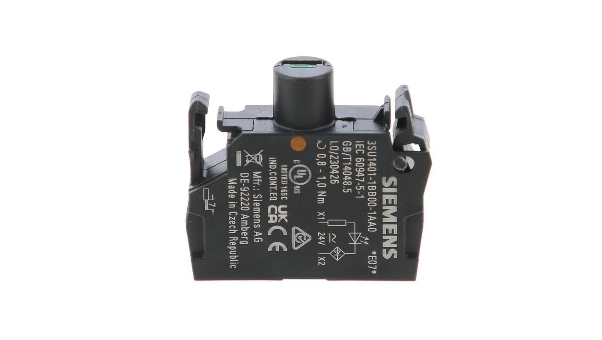 

Oprawka blok LED bursztynowy/pomarańczowy 24V AC-DC montaż czołowy przył śrubowe SIRIUS ACT 3SU1401-1BB00-1AA0