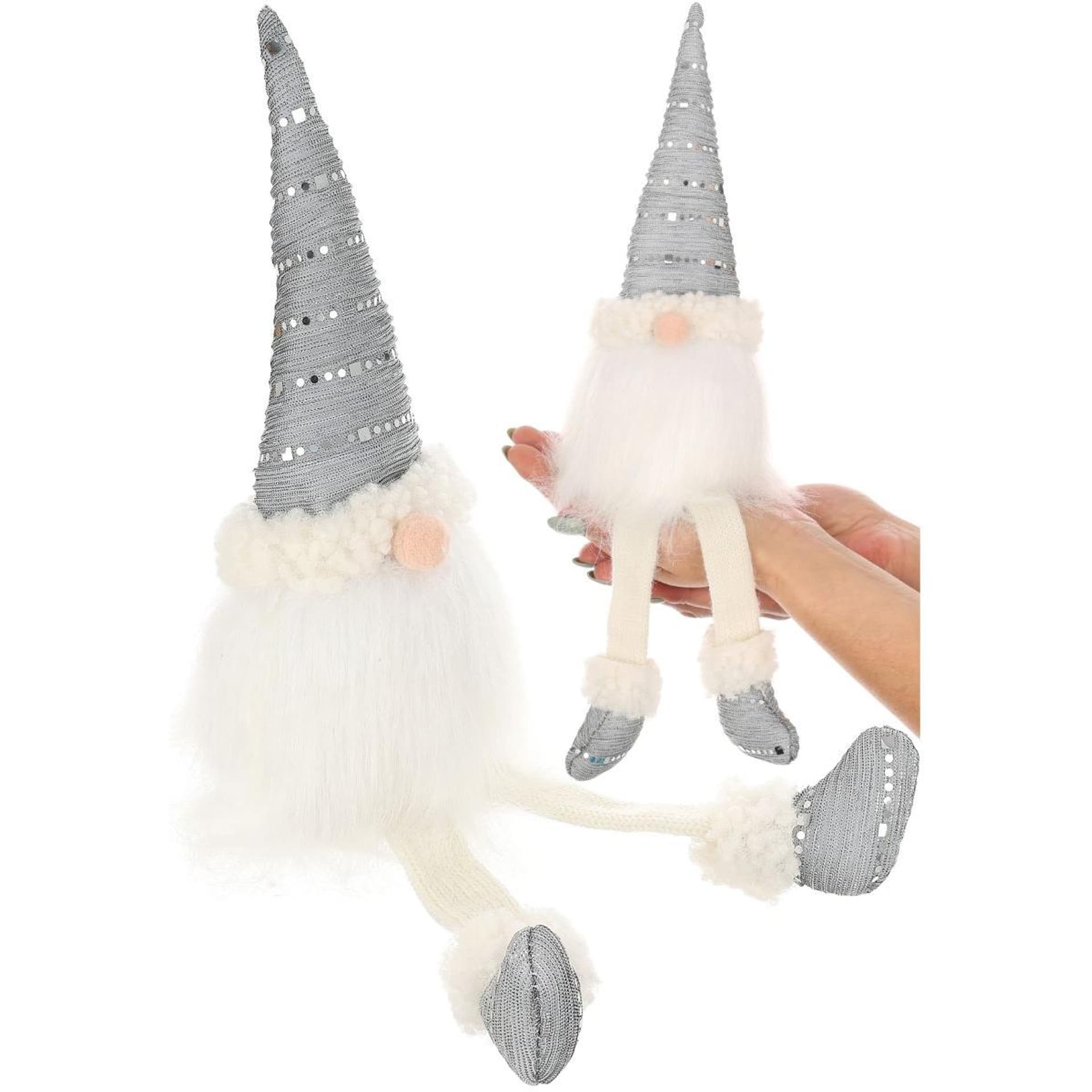 

SKRZAT DEKORACYJNY SHINY SANTA 38+20CM SZARY