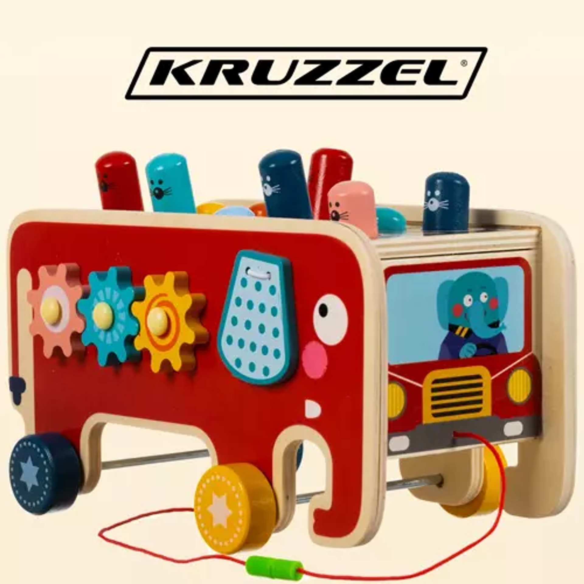 

Słoń drewniany- wbijak Kruzzel 20349