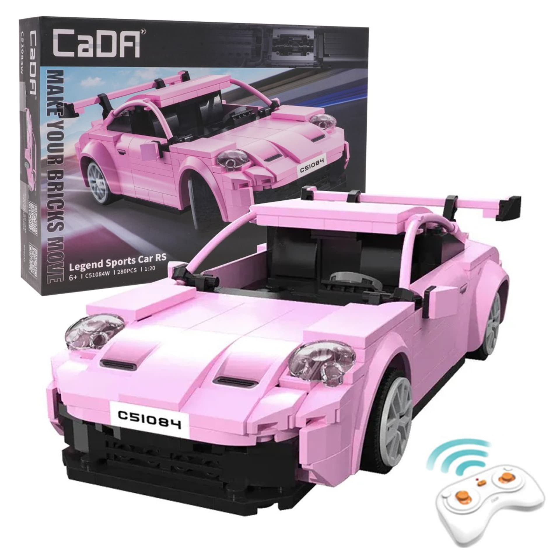 

Klocki R/C Autko Sportowe Różowe EE