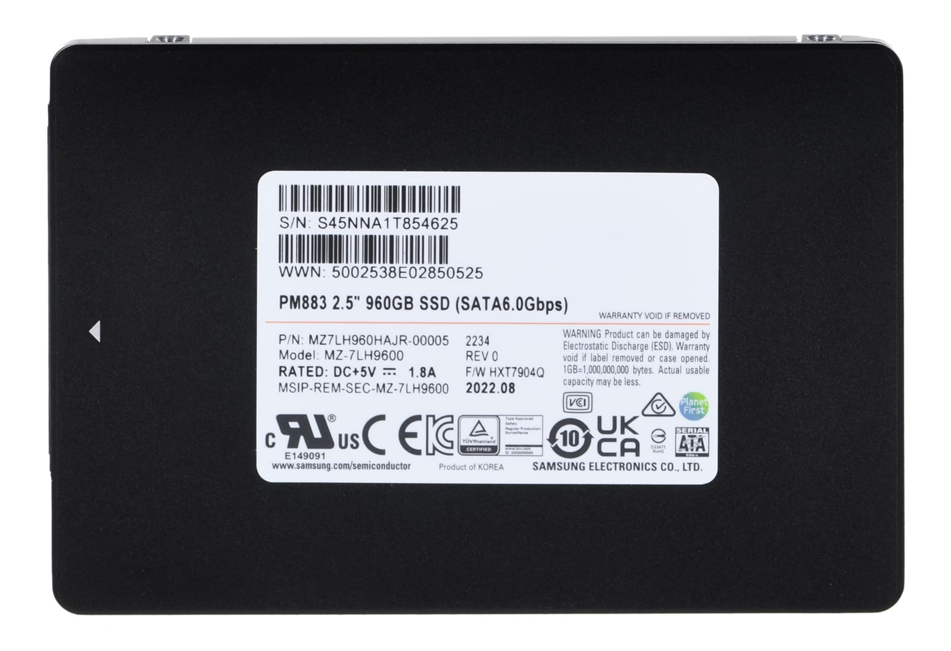 

Dysk SSD Samsung PM883 960GB SATA 2.5" MZ7LH960HAJR-00005 (DWPD 1.3)