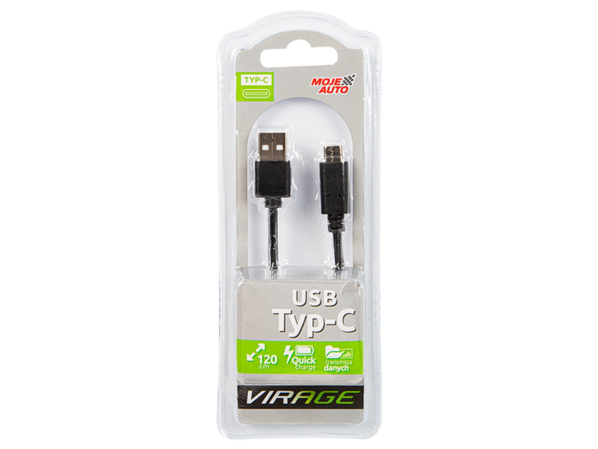 

66-162# Przyłącze usb a - usb-c 1,2m czarne bl