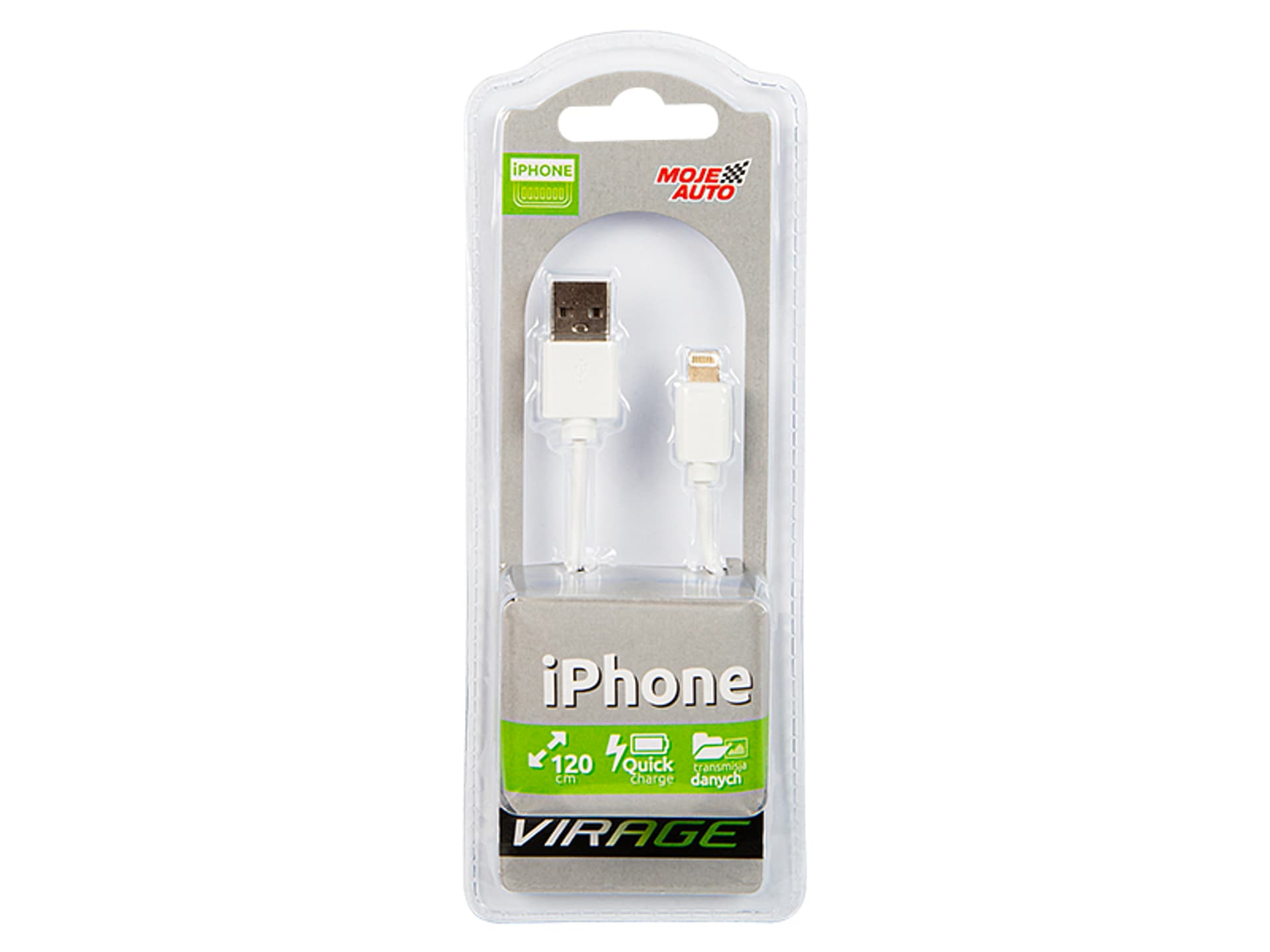 

66-163# Przyłącze usb a - iphone 1,2m białe bl