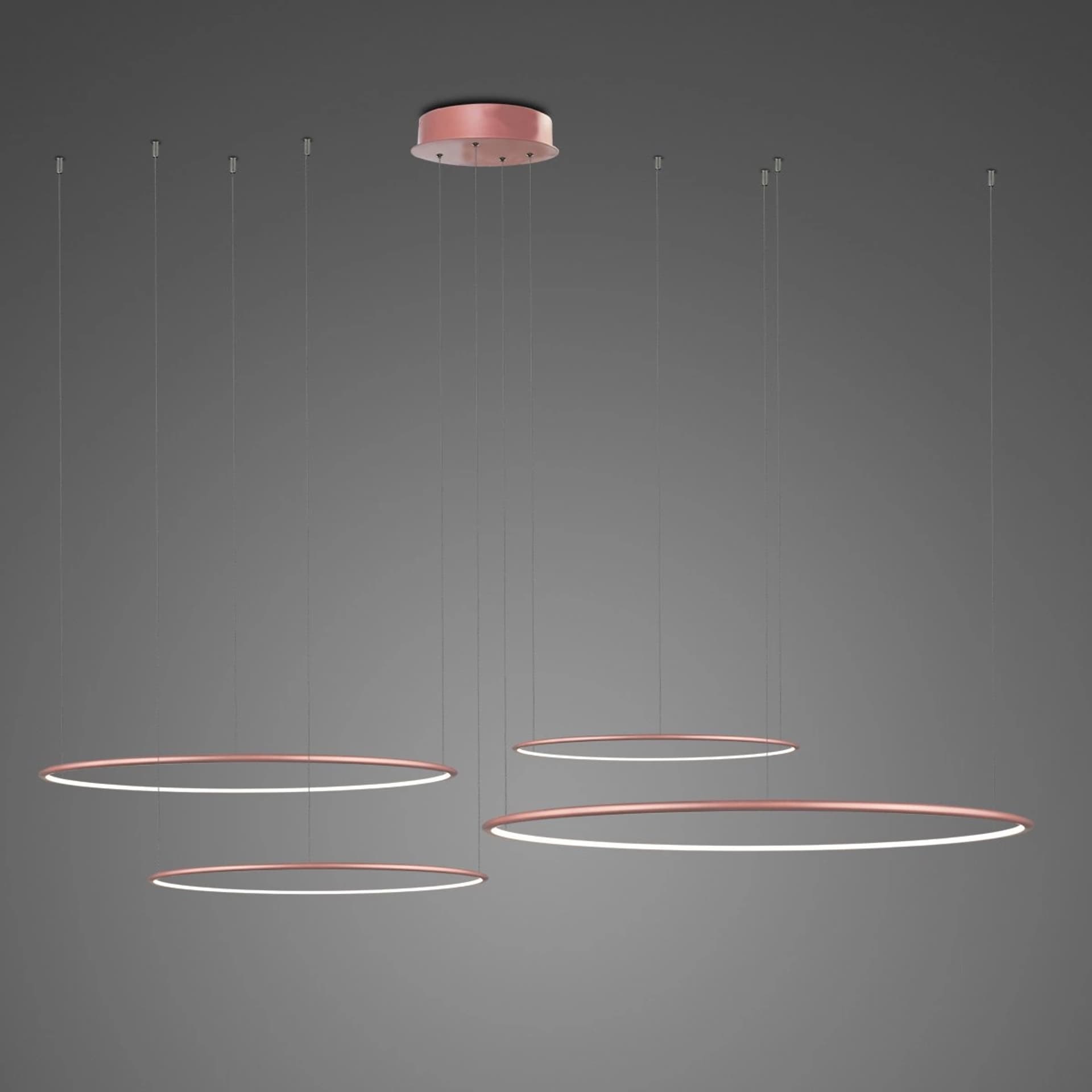 

Lampa wisząca Ledowe Okręgi No.4 CO4 Φ100 cm in 3k różowo złota Altavola Design (Barwa światła delikatnie ciepła, Kolor różowe złoto, Możliwość ściemniania nie)