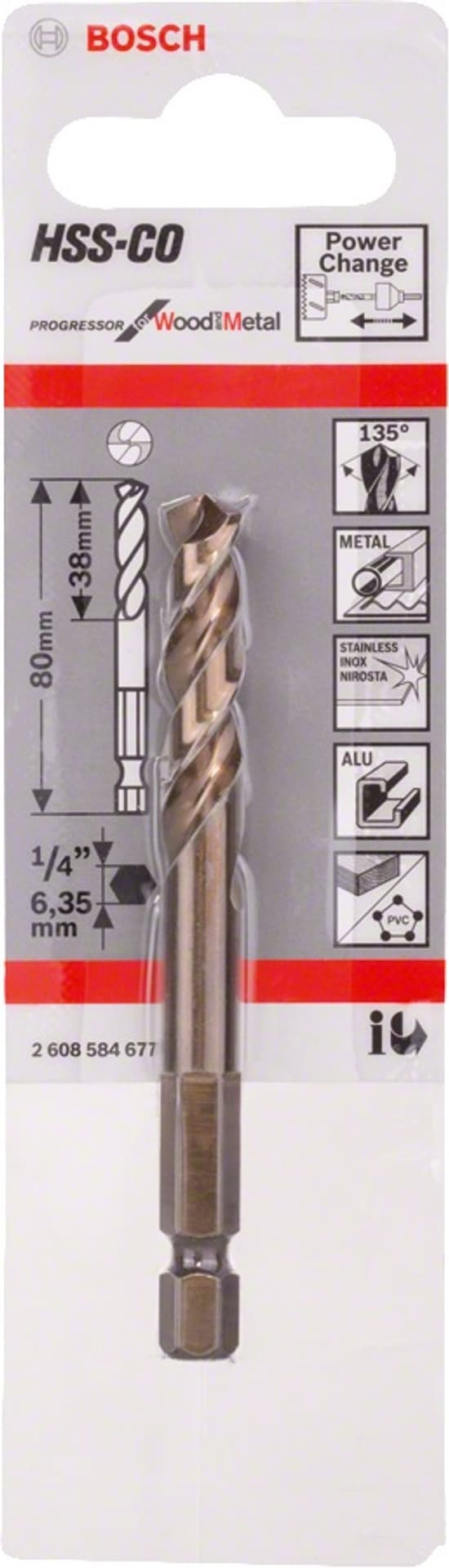 

WIERTŁO CENT.HSS-CO 6-KĄT POWER
