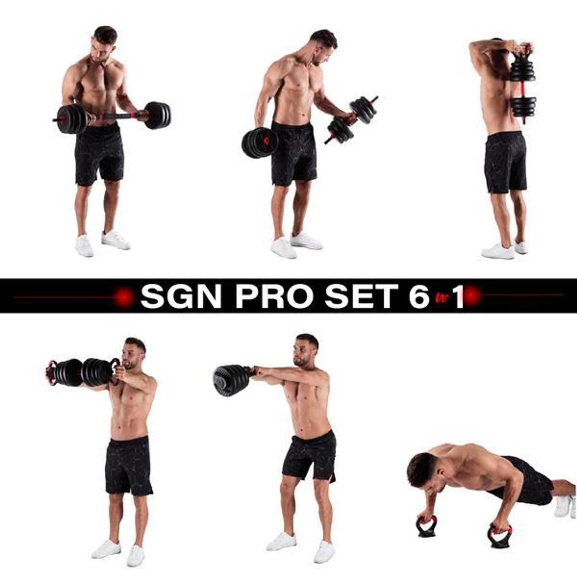 

SGN140 (2 CZĘŚCI) PRO SET 6W1 ZESTAW CIĘŻARÓW 40KG HMS, 2 części) pro set 6w1 zestaw ciężarów 40kg hm
