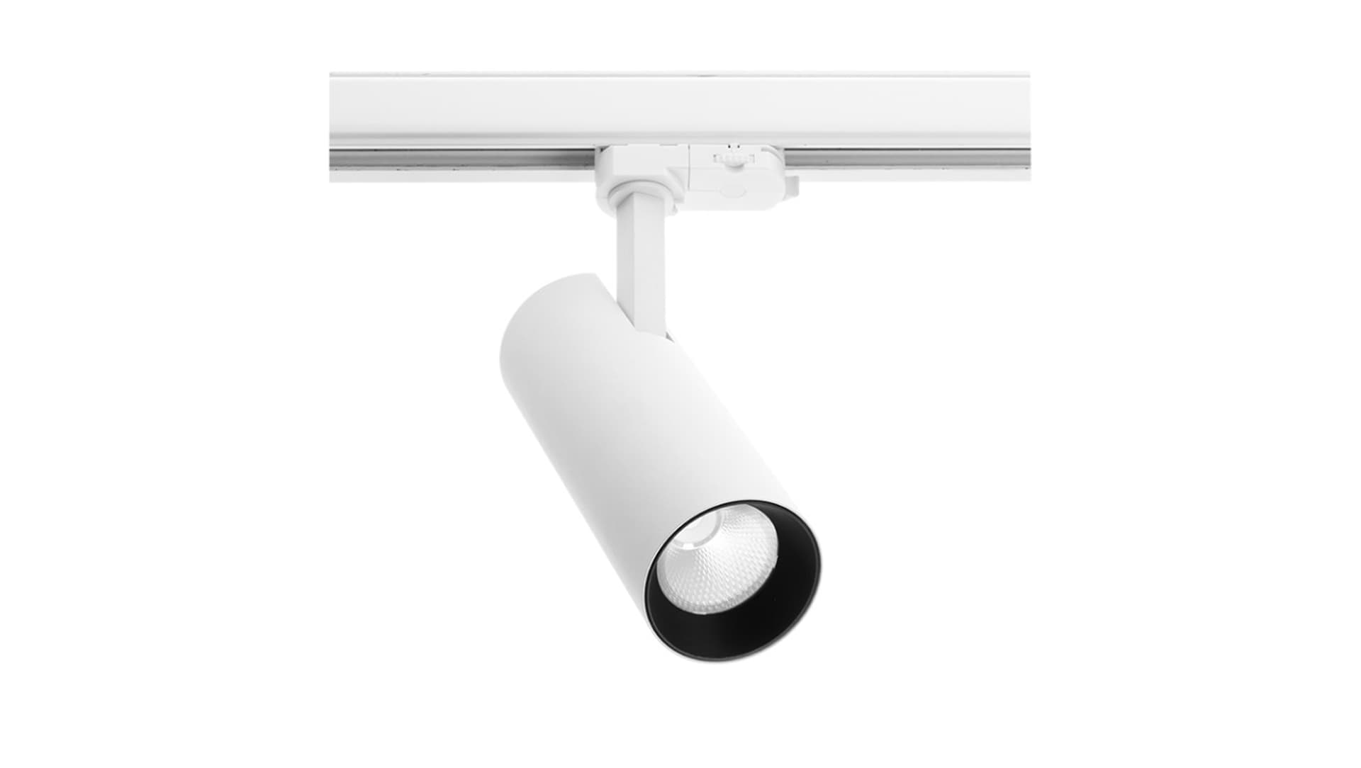

Reflektor LED T-LINE do szynoprzewodu,20W,1800lm,AC220-240V,50/60 Hz,PF0,9,Ra80,38,4000K,biały