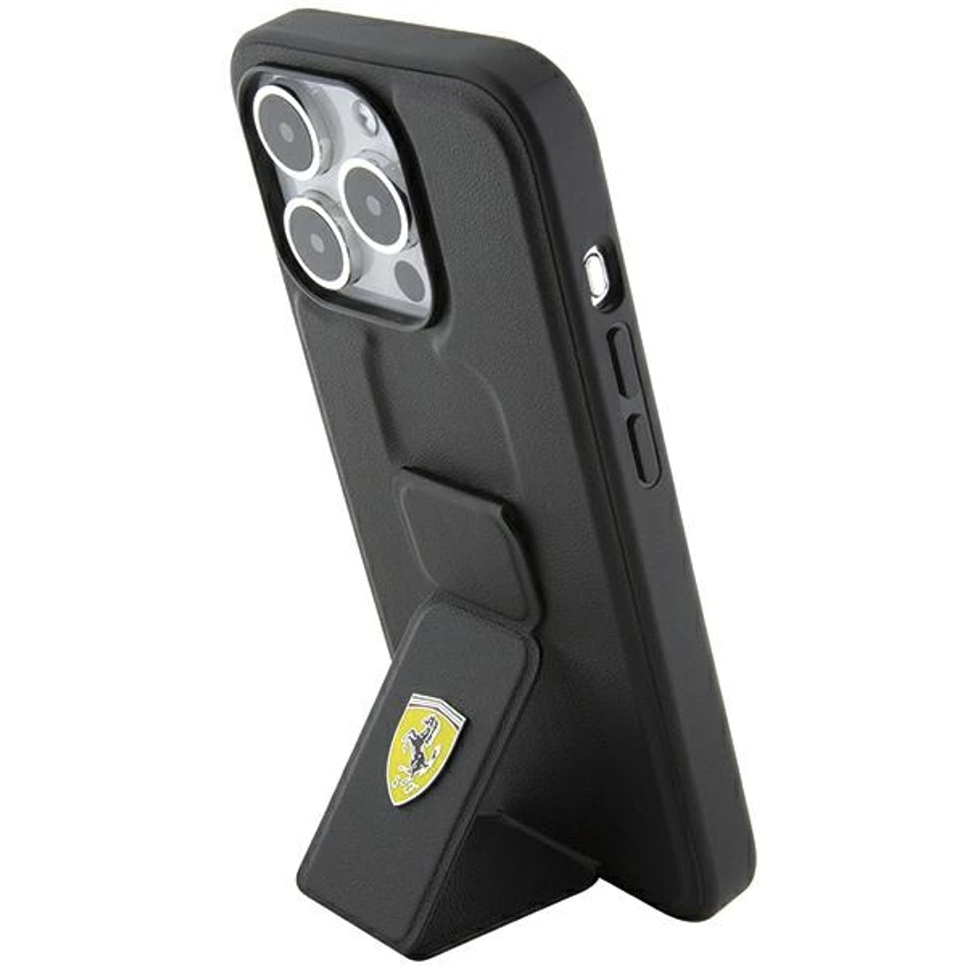 

Ferrari FEHCP15LGSPSIK iPhone 15 Pro 6.1" czarny/black hardcase Grip Stand Metal Logo