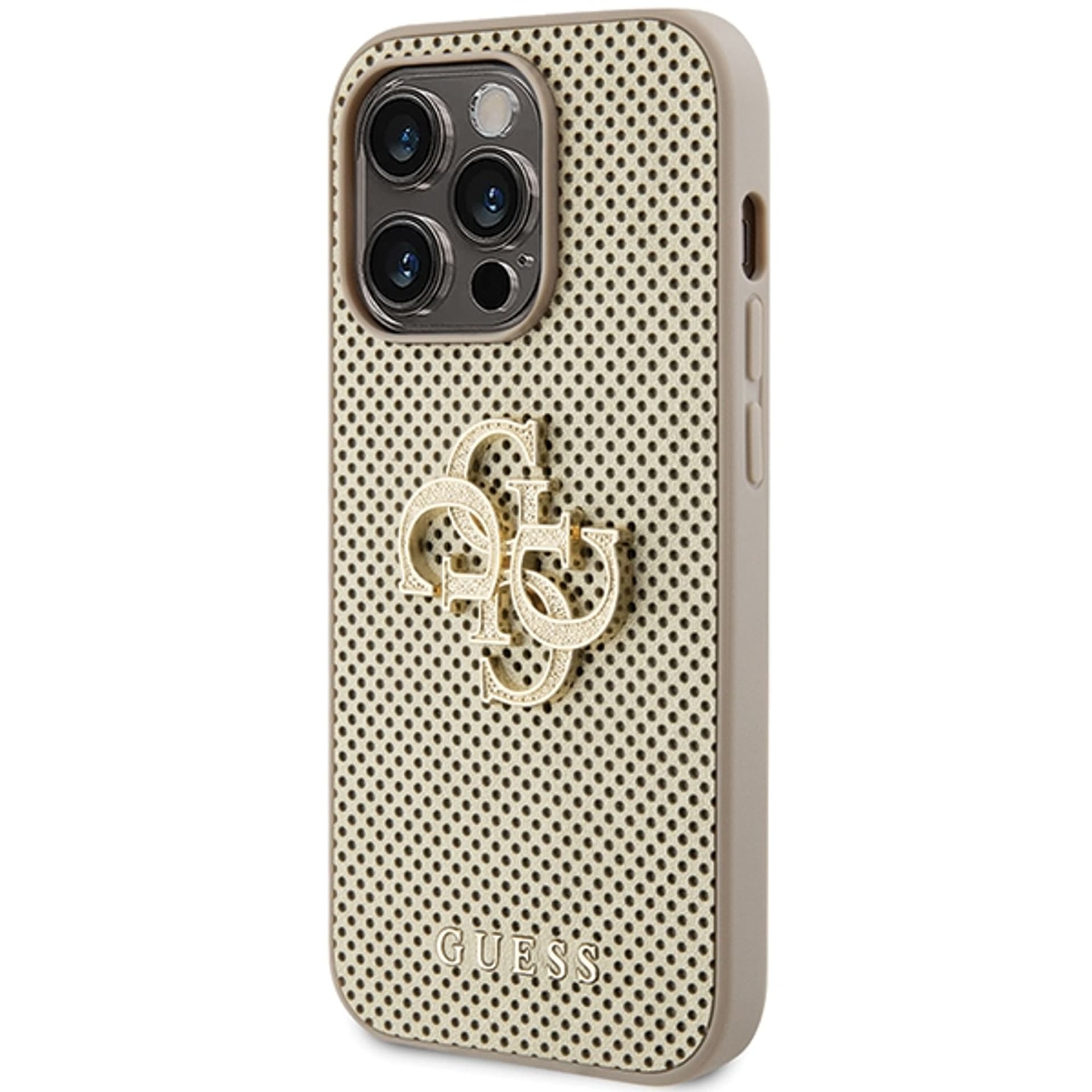 

Guess GUHCP15LPSP4LGD iPhone 15 Pro 6.1" złoty/gold hardcase Perforated 4G Glitter