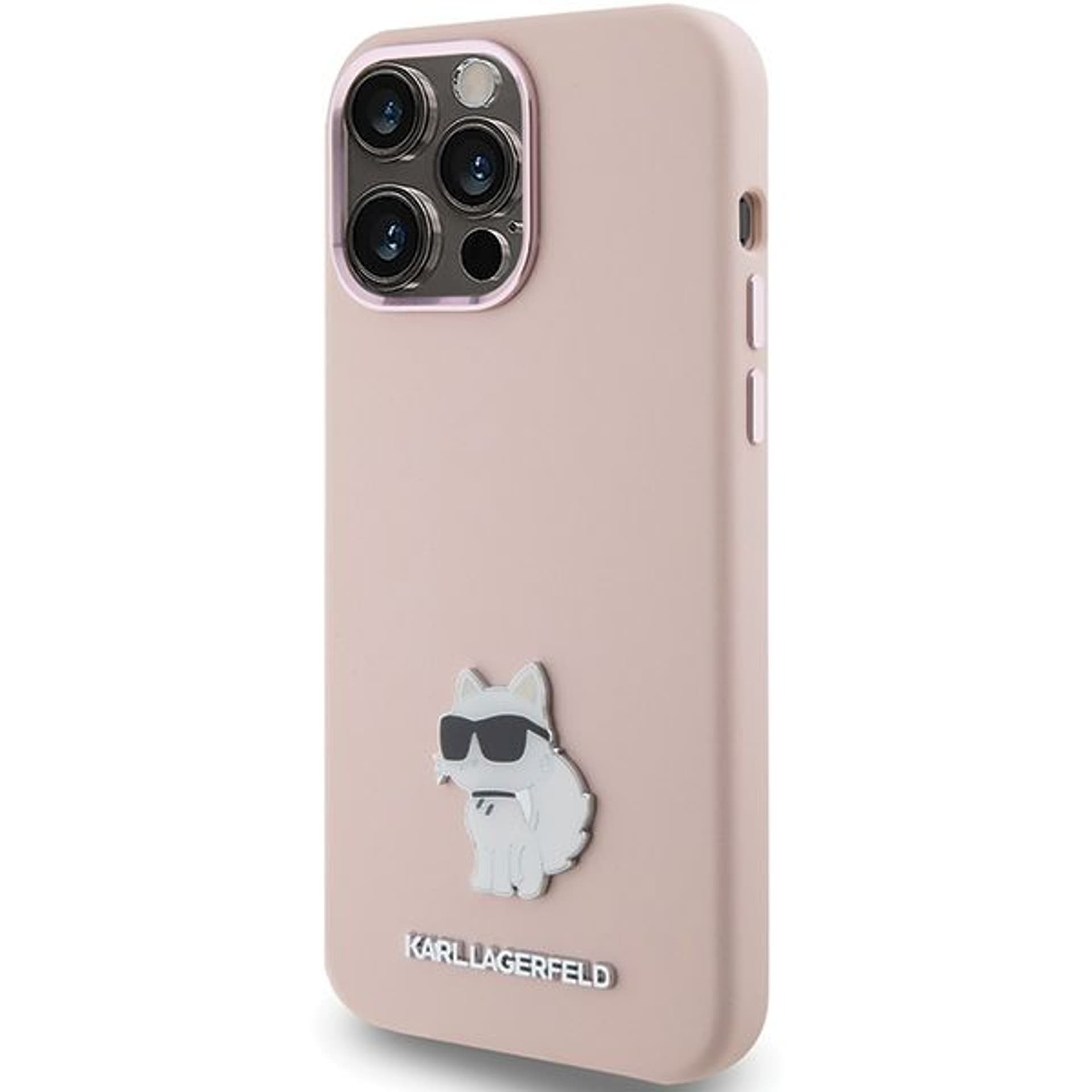 

Karl Lagerfeld KLHCP15XSMHCNPP iPhone 15 Pro Max 6.7" różowy/pink Silicone Choupette Metal Pin