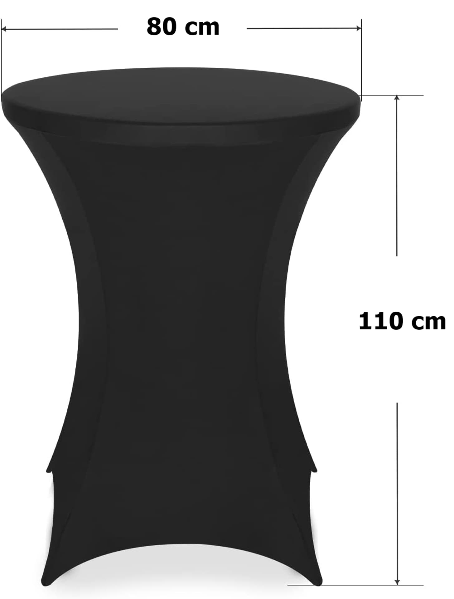

Pokrowiec na stolik koktajlowy czarny 80 cm