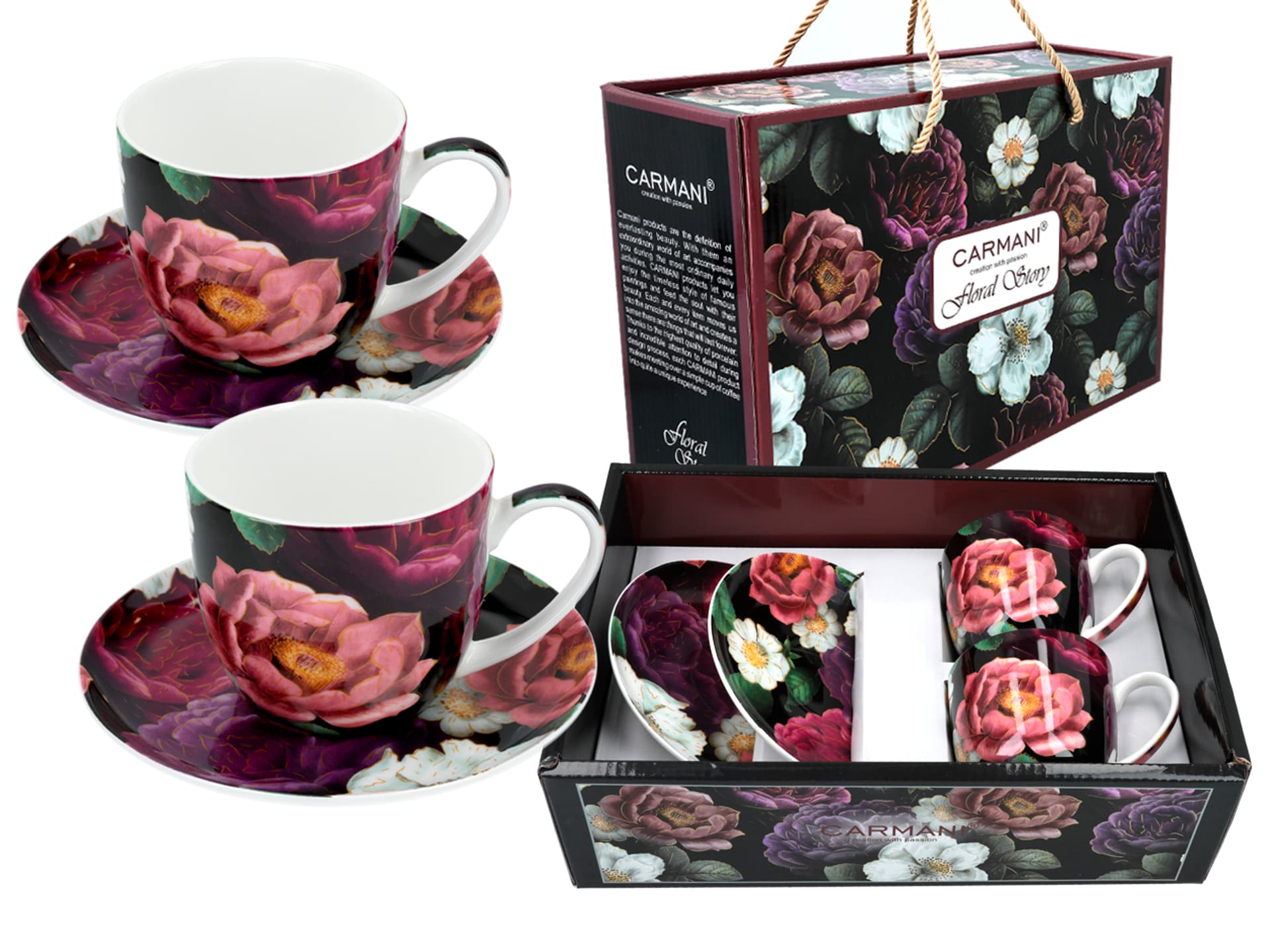 

Kpl. 2 filiżanek ze spodkami - Floral story (CARMANI)