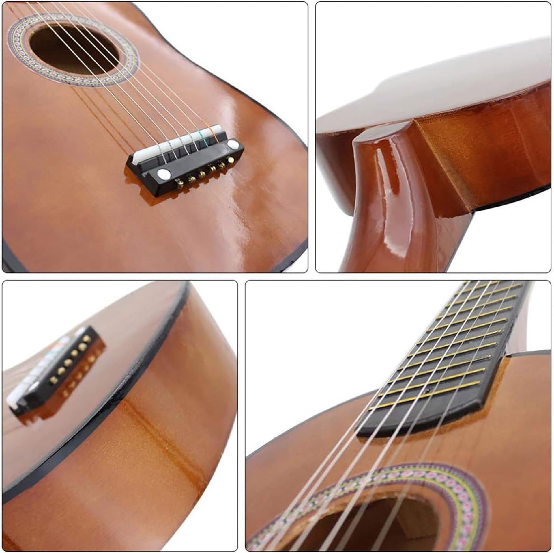 

GITARA DREWNIANA AKUSTYCZNA 6 STRUNOWA DLA DZIECI COFFEE 60 CM