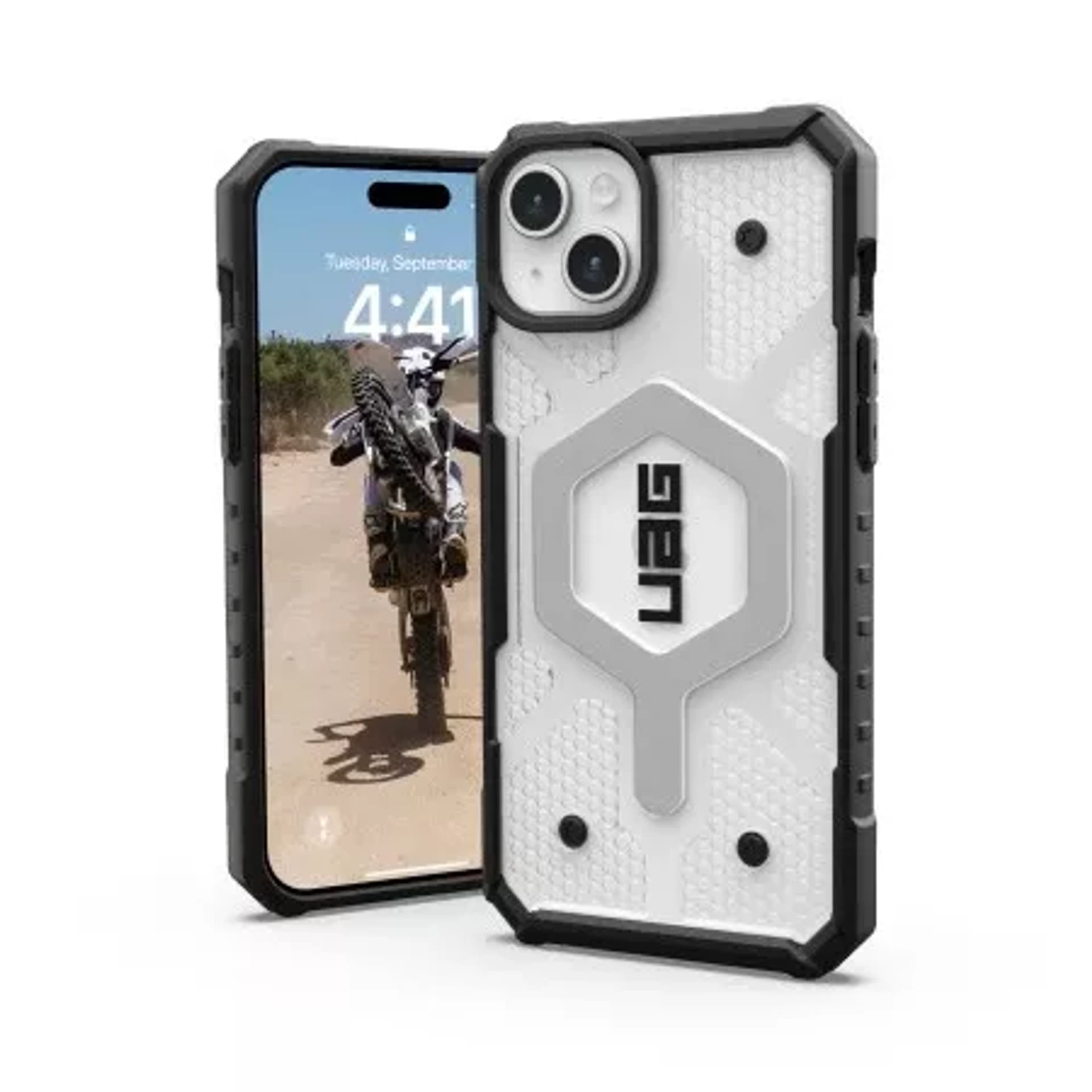 

Etui UAG Pathfinder Magsafe - obudowa ochronna do iPhone 15 Plus (ice)