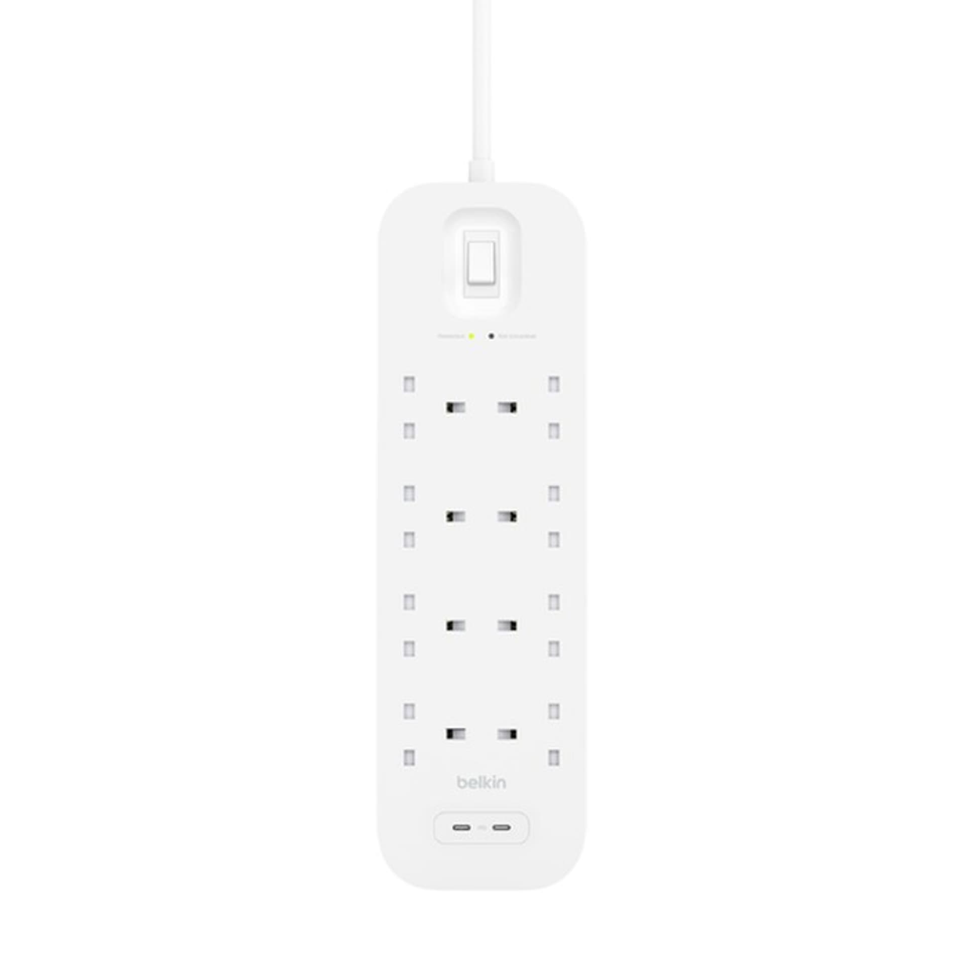 

BELKIN LISTWA ZASILAJĄCA 8-PORT + 2XUSB-C,30W 900J