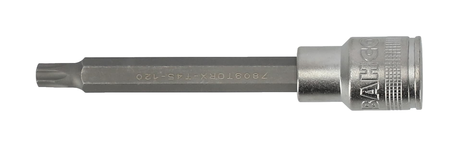 

Nasadka czworokątna TORX T45, 80 mm robocza, 120 mm długości BAHCO