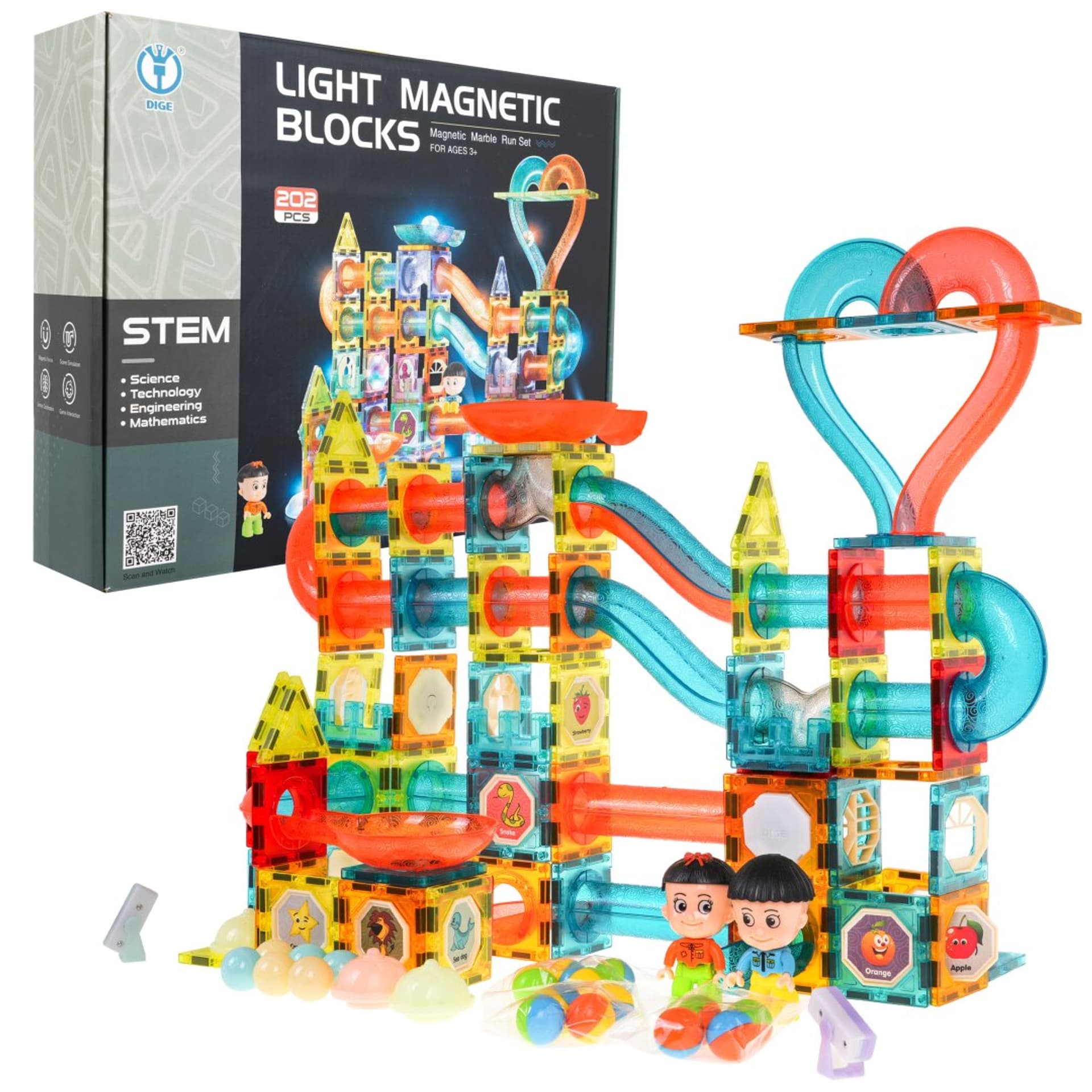 

Klocki Magnetyczne Zestaw 202 elementów