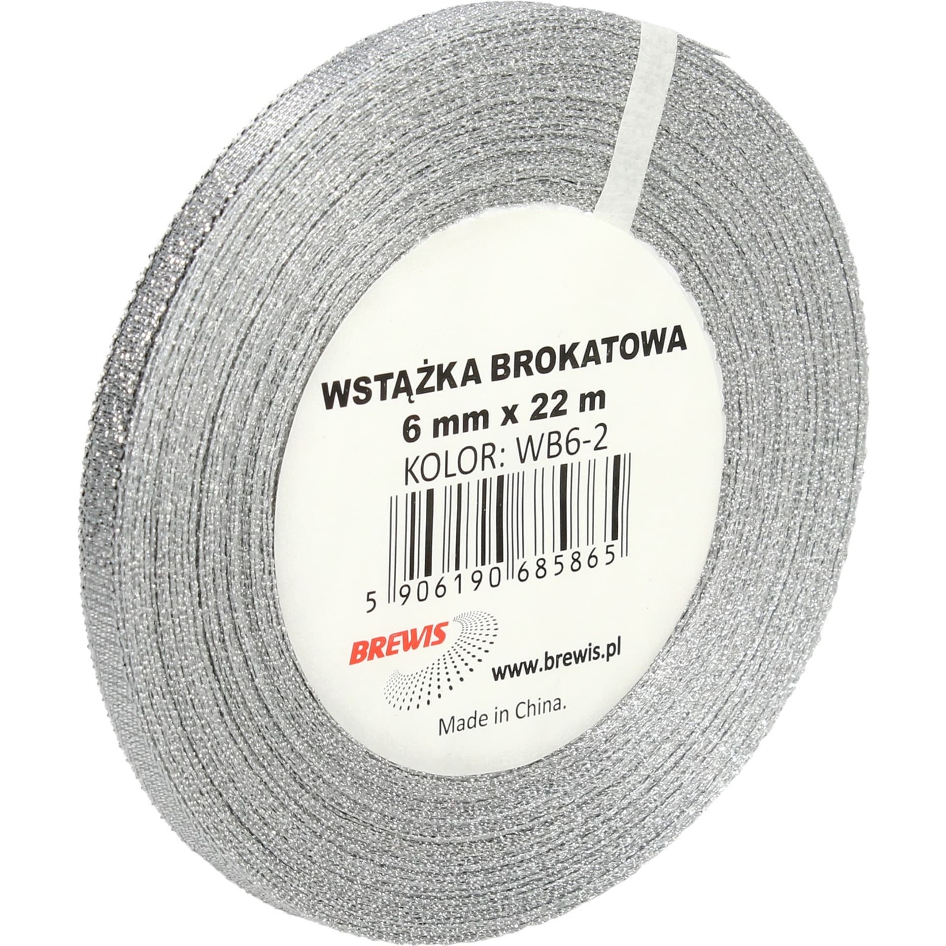 

Wstążka brokatowa srebrna 6mm(2szt) WB6-2 BREWIS, 2szt) wb6-2 brewi