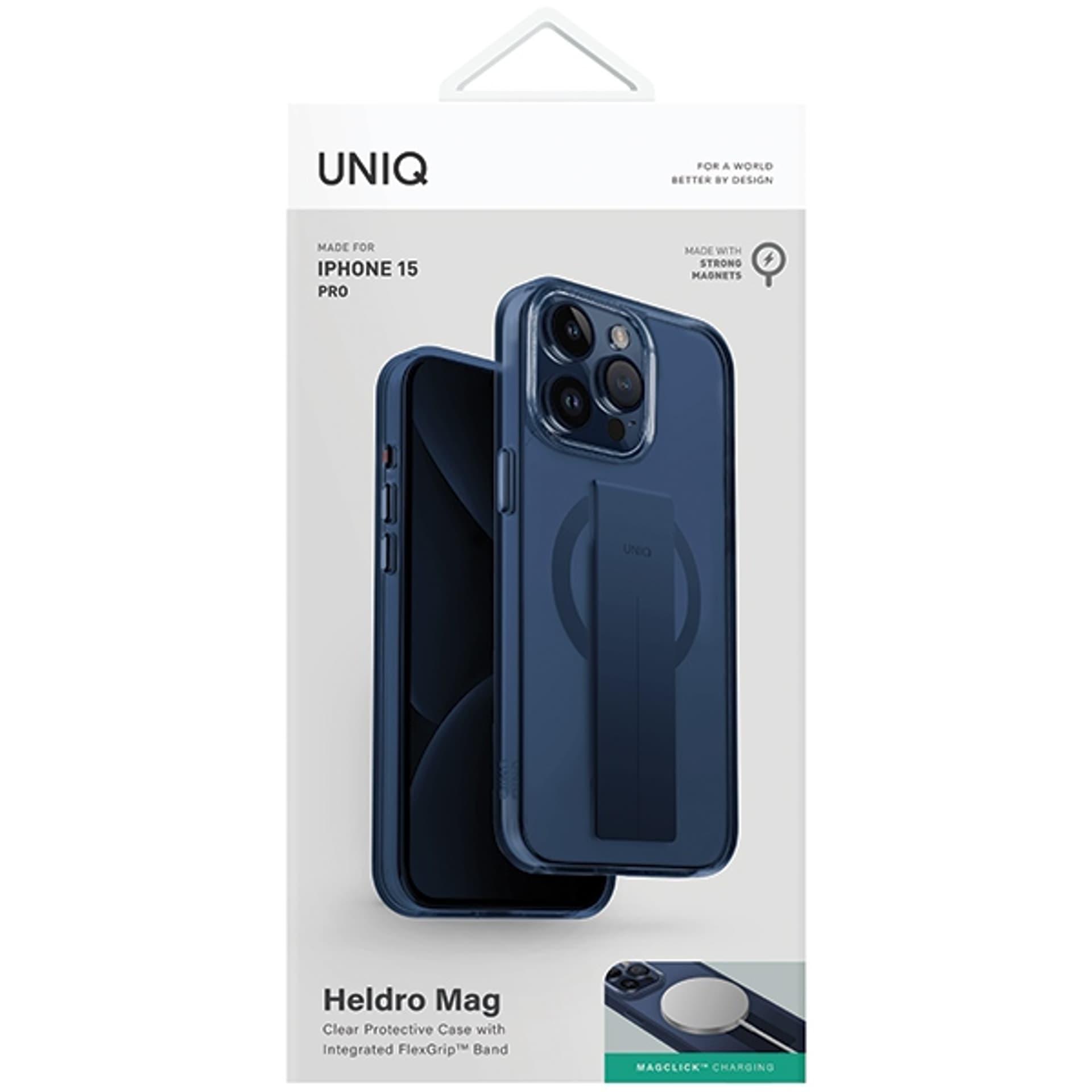 

UNIQ etui Heldro Mag iPhone 15 Pro 6.1" Magclick Charging niebieski/ultramarine deep blue