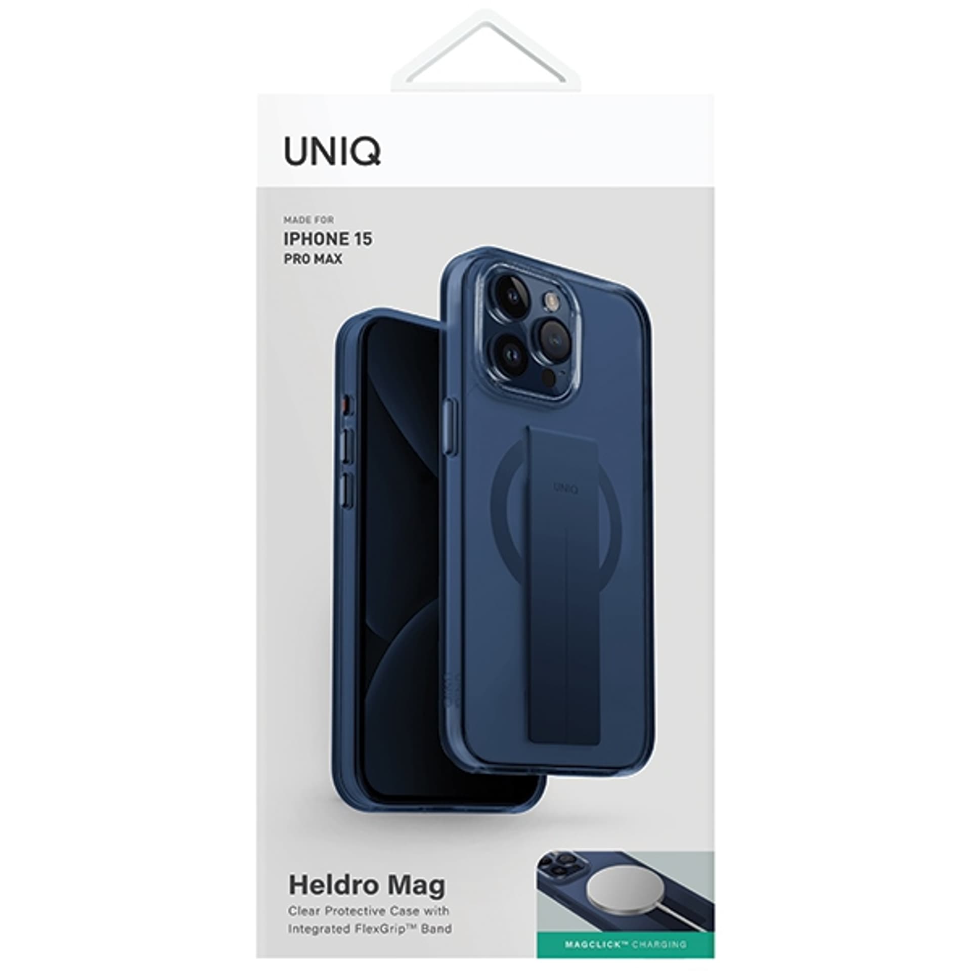 

UNIQ etui Heldro Mag iPhone 15 Pro Max 6.7" Magclick Charging niebieski/ultramarine deep blue