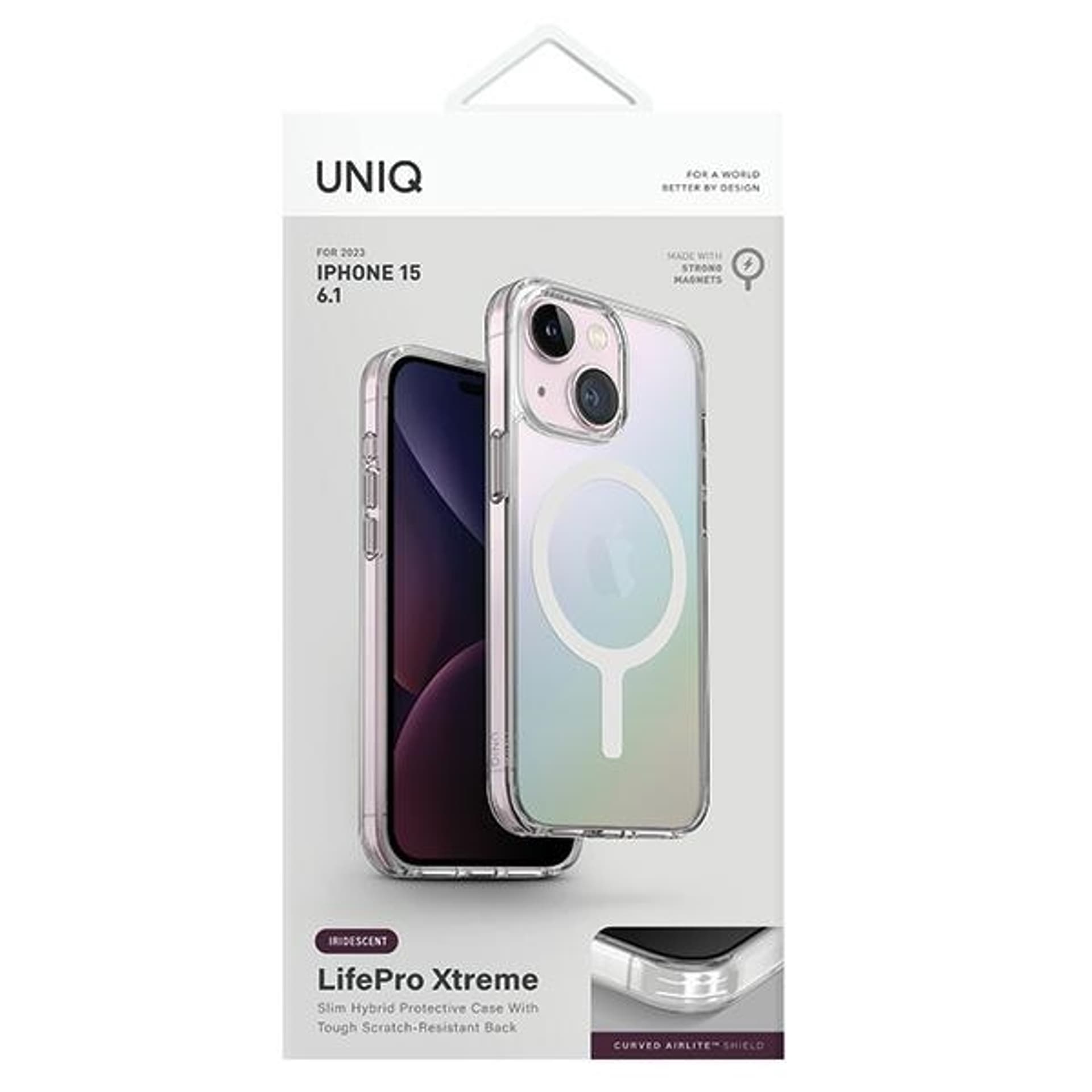 

UNIQ etui LifePro Xtreme iPhone 15 6.1" Magclick Charging opal/iridescent