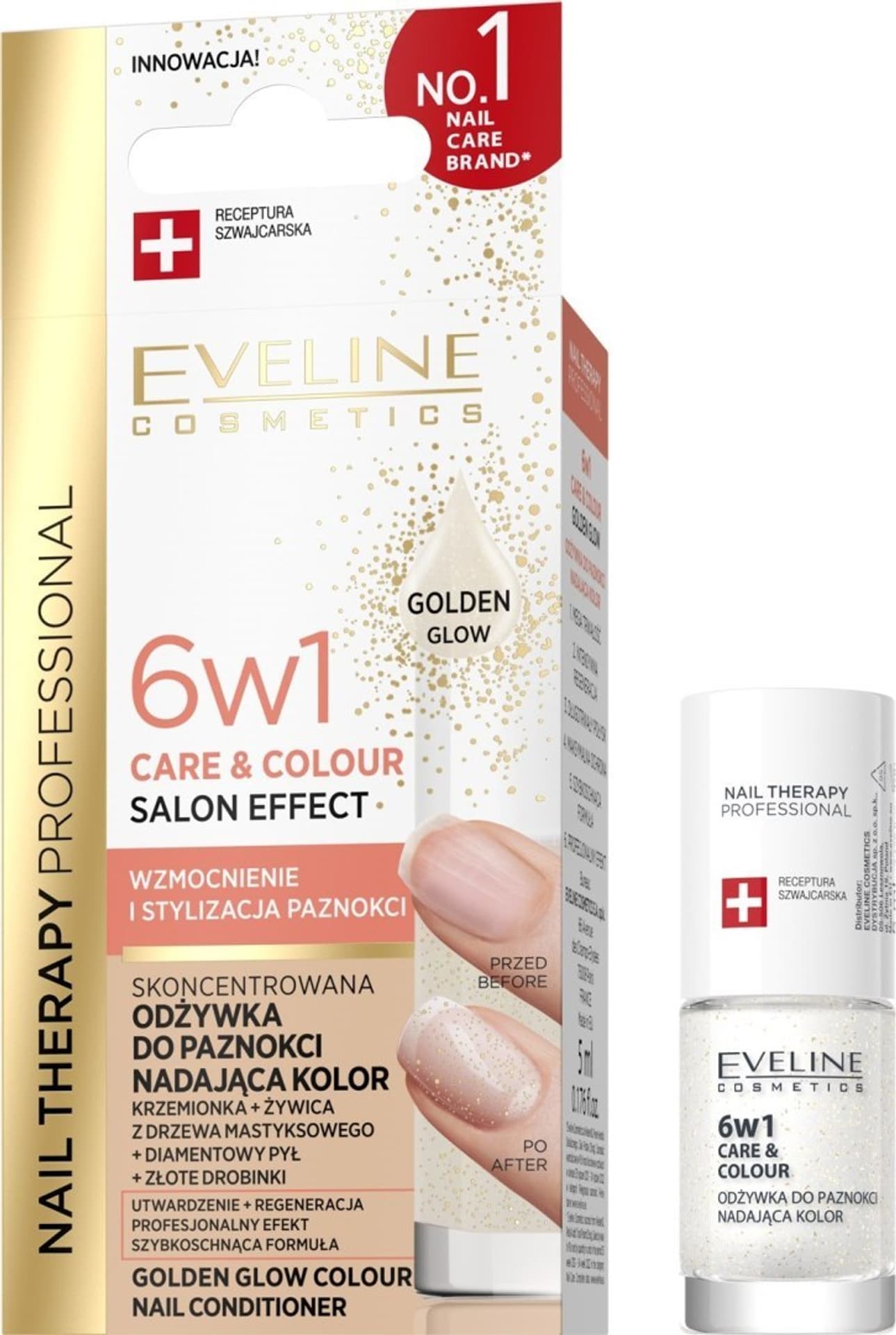 

EVELINE KOL Odżyw d/pazn CARE&COLOUR 6w1 Golden G
