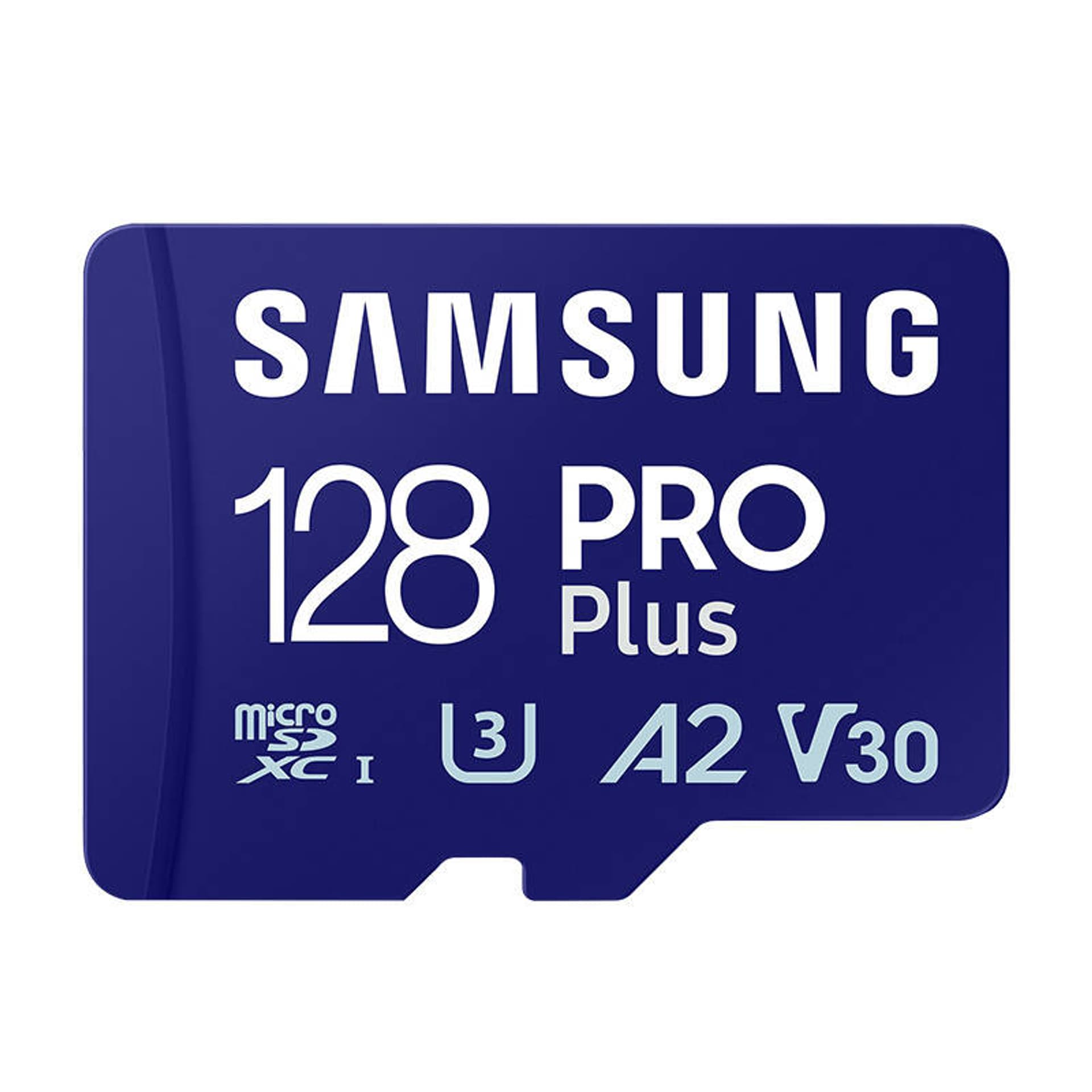 

Karta Samsung MicroSD z adapterem SD PRO Plus 128 GB, karta pamięci microSDXC, pamięć Flash klasa U3, V30, A2, adapter SD