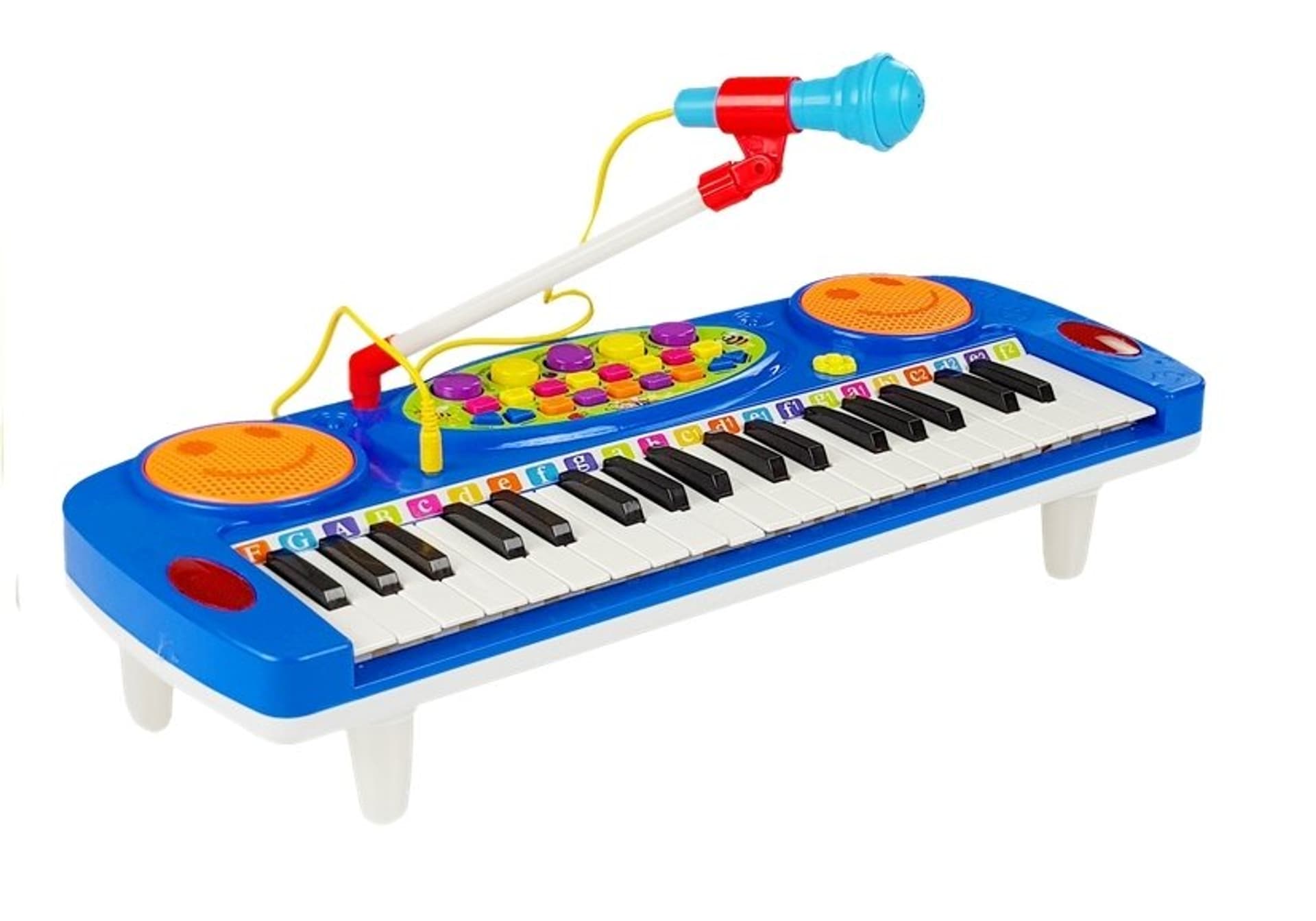 

Organy Keyboard z Mikrofonem Na Nóżkach Niebieski