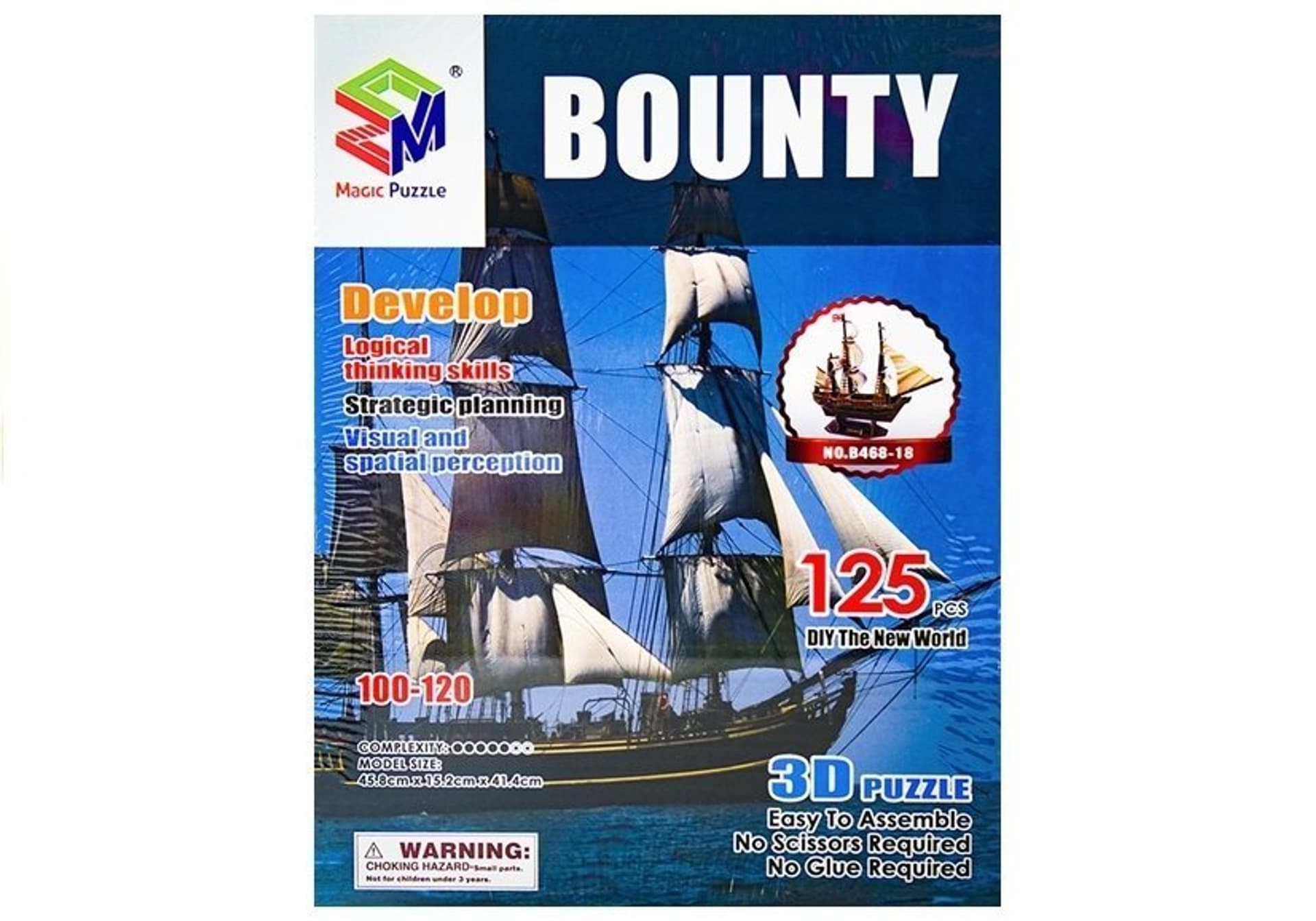 

Puzzle 3D Kreatywne Duży Statek Bounty 125pcs