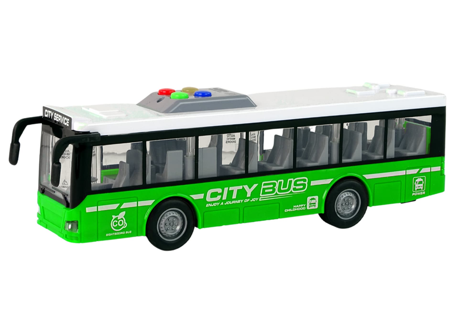 

Autobus Na Baterie Światła Dźwięki Napęd Frykcyjny Zielony 1:16