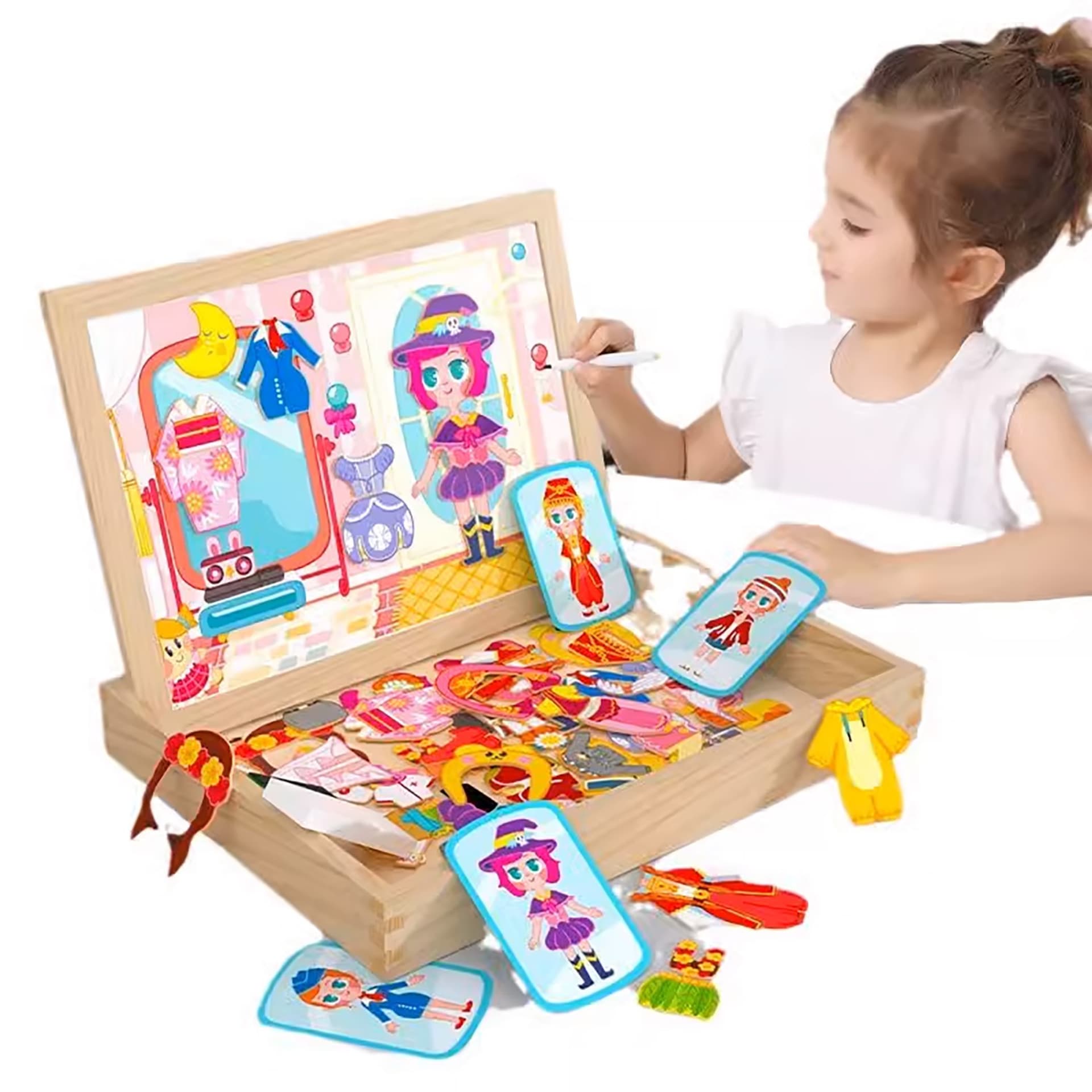 

TABLICA MAGNETYCZNA MAGNESY PUZZLE UBIERANKA MONTESSORI
