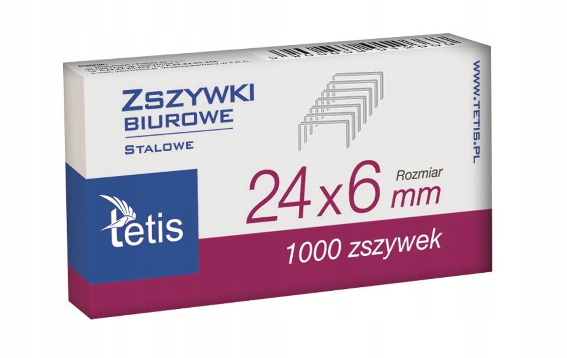 

Zszywki biurowe 24/6 1000szt GZ101-A TETIS