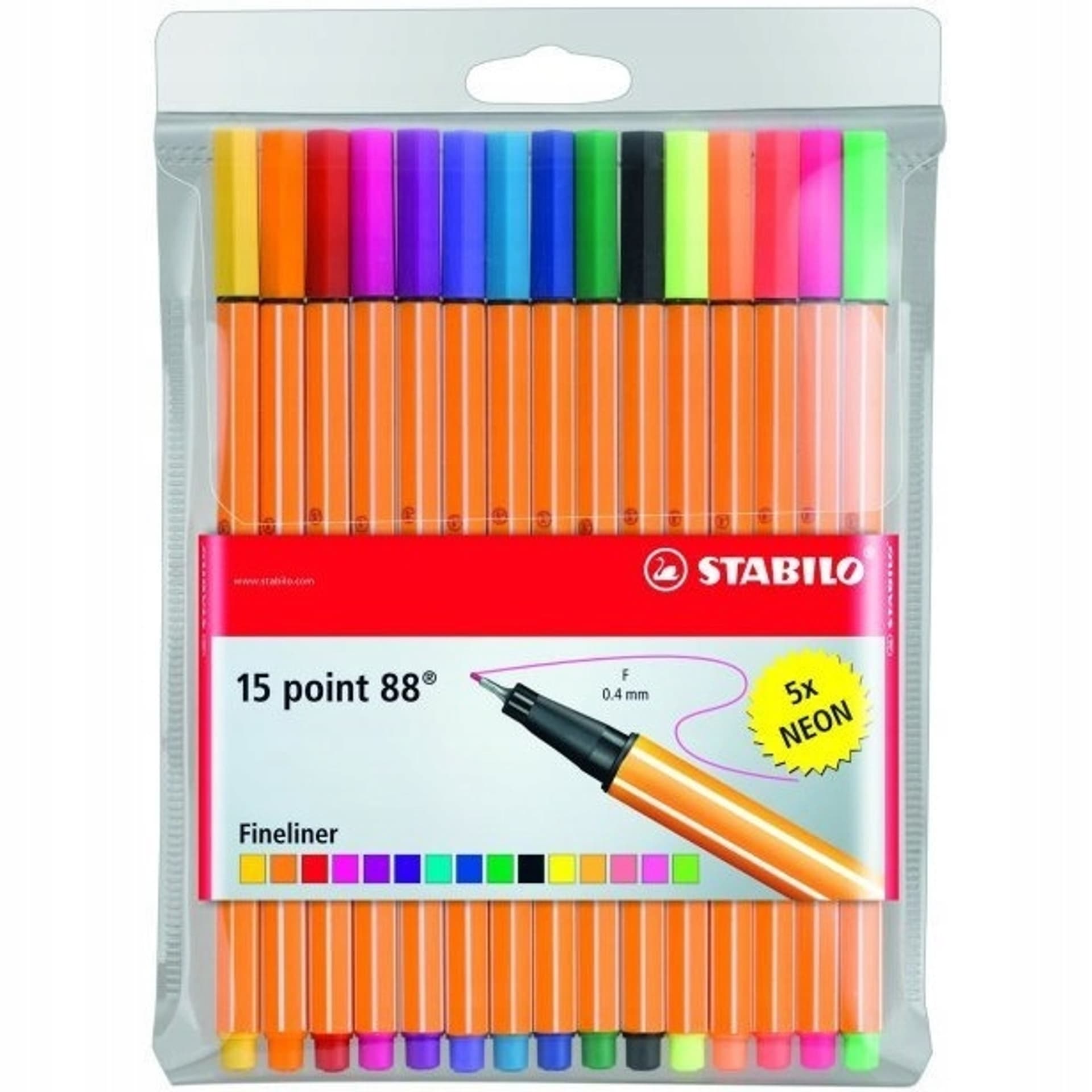 

Cienkopis STABILO point 88 komplet 15szt. w tym 5 neonowych 8815-1