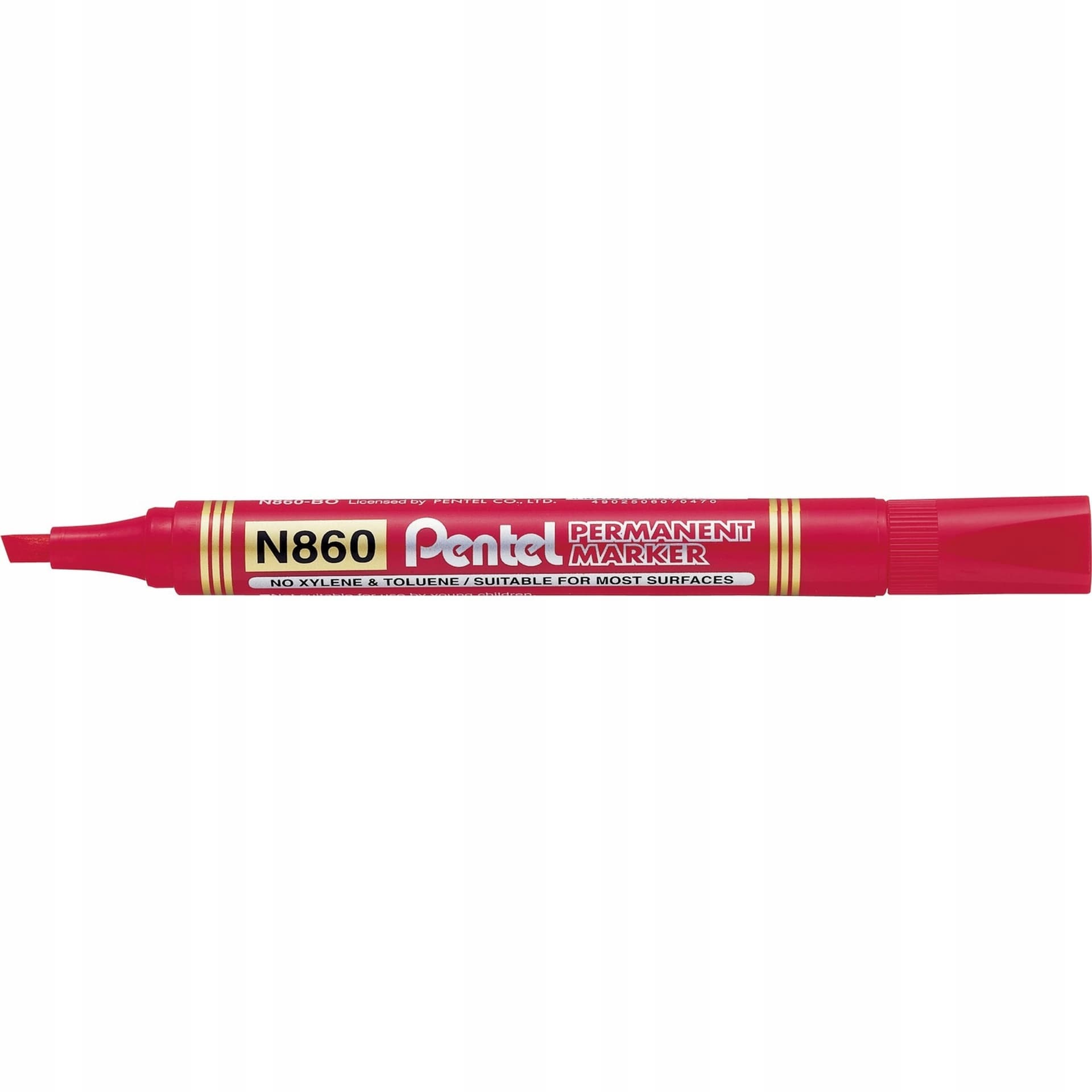 

Marker permanentny N860 czerwony ścięta końcówka PENTEL