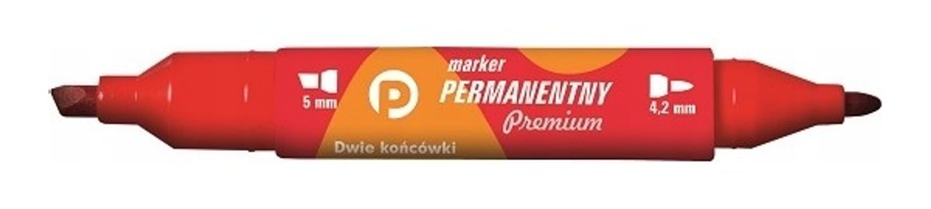 

Marker permanentny dwustronny czerwony okrągły/ścięty KM502-C2 TETIS