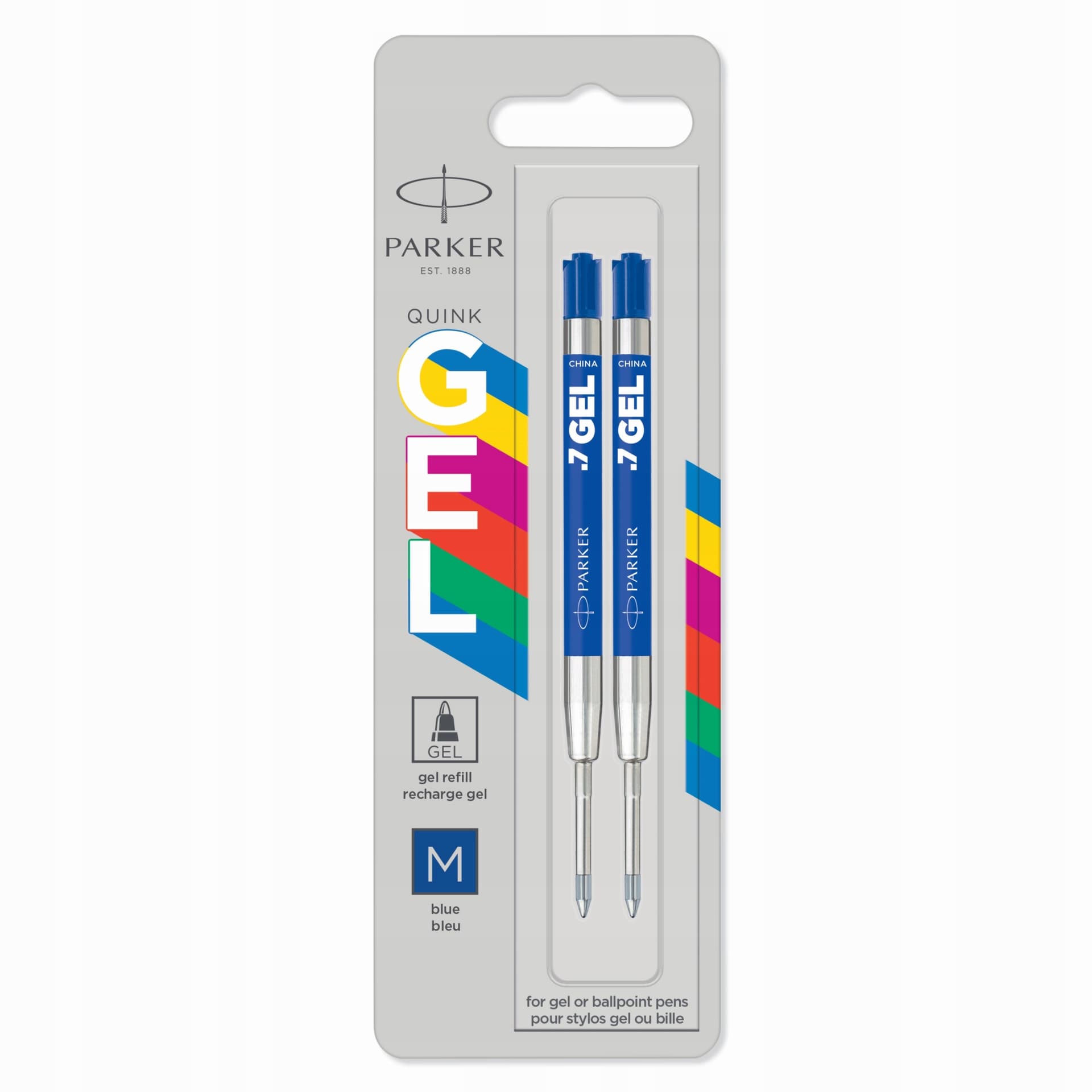 

Wkład żelowy do długopisu GEL niebieski M (2szt.) blister 2148937/2136210 PARKER, 2szt.) blister 2148937/2136210 parke