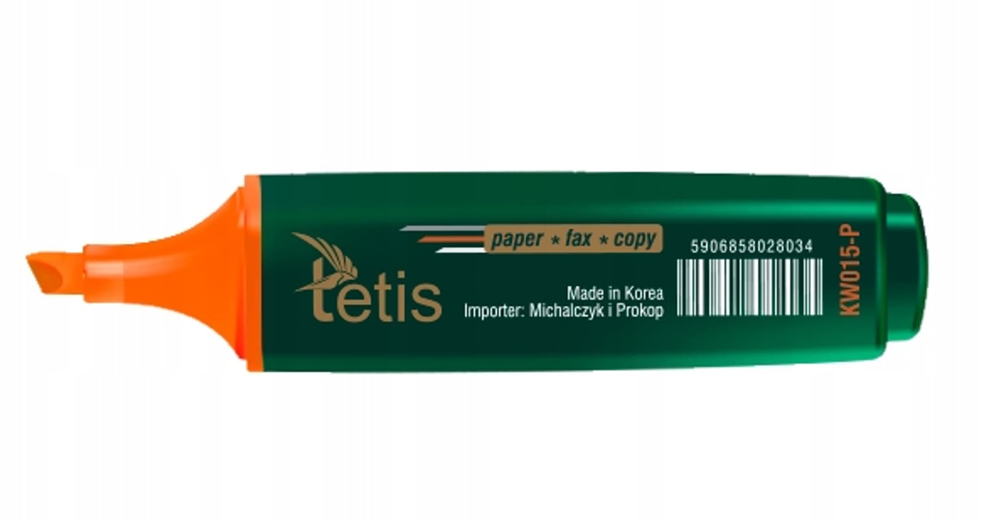 

Zakreślacz płaski pomarańczowy KW015-P TETIS