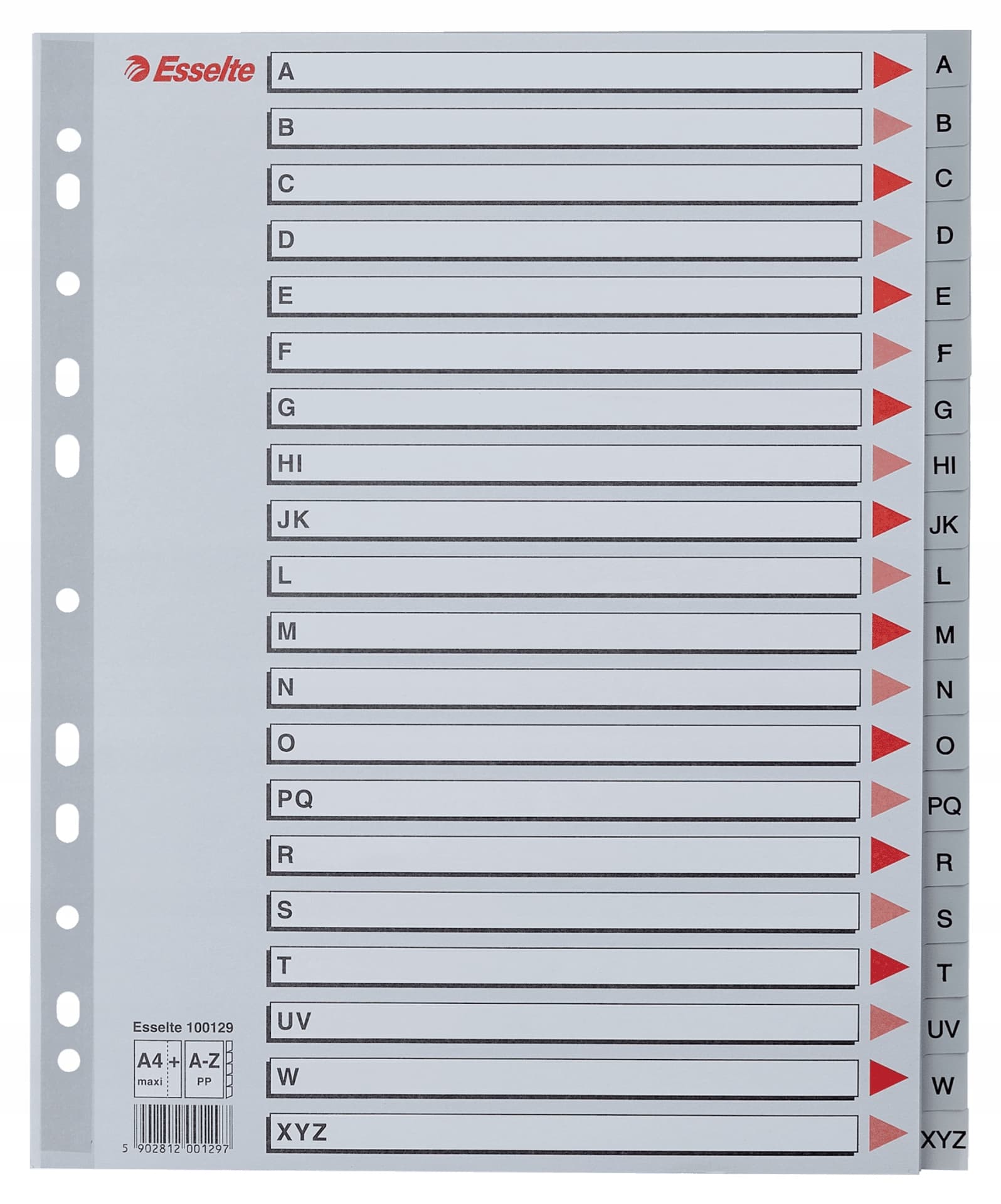 

Przekładki MAXI A-Z PP szare 100129 ESSELTE