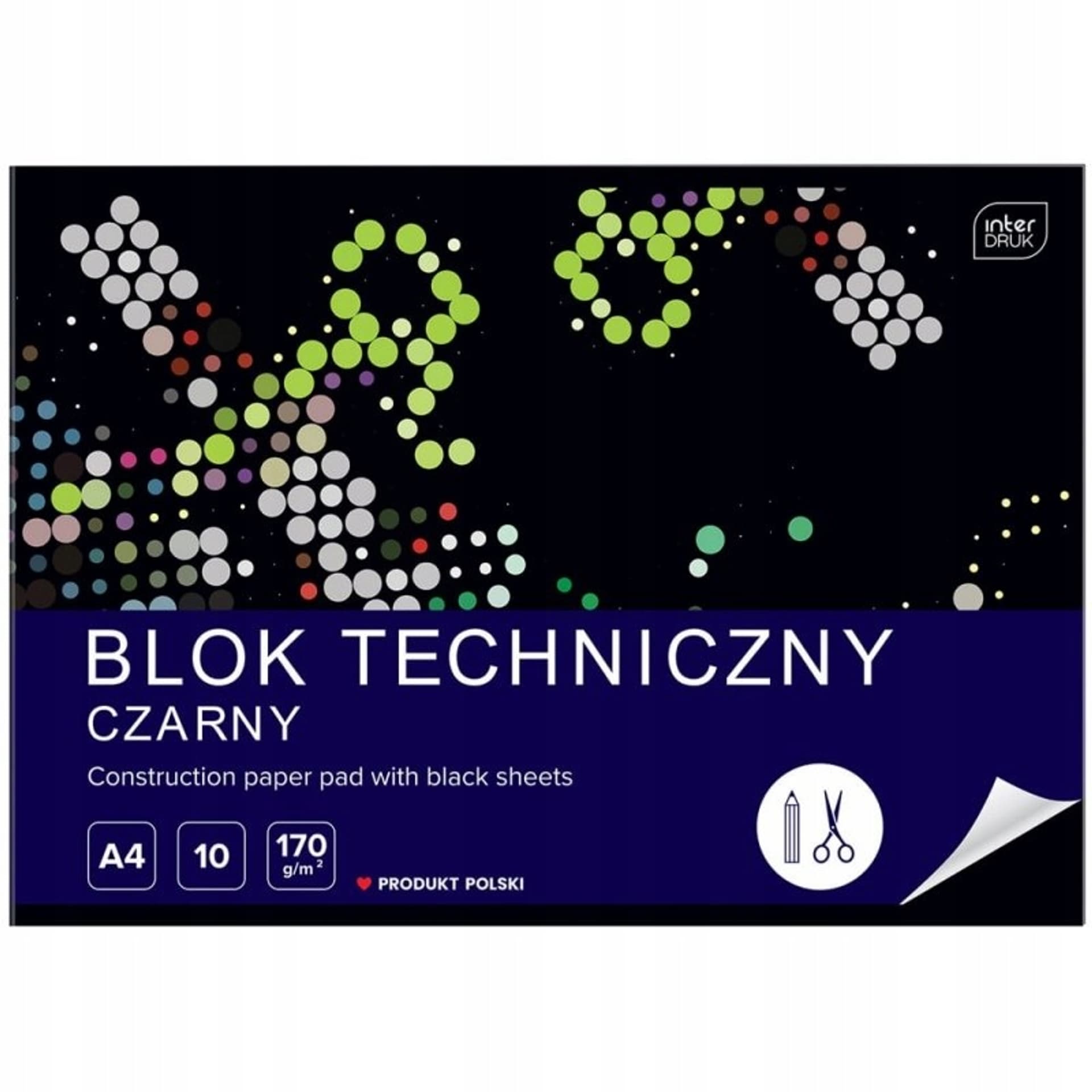 

Blok techniczny A4 10k czarny INTERDRUK