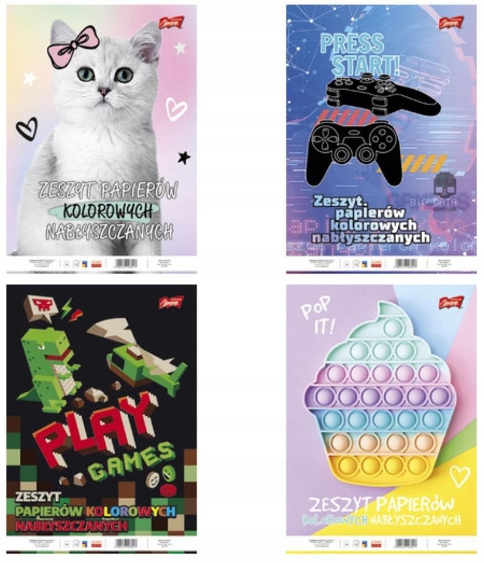 

Zeszyt papierów kolorowych A4 10k nabłyszczany UNIPAP