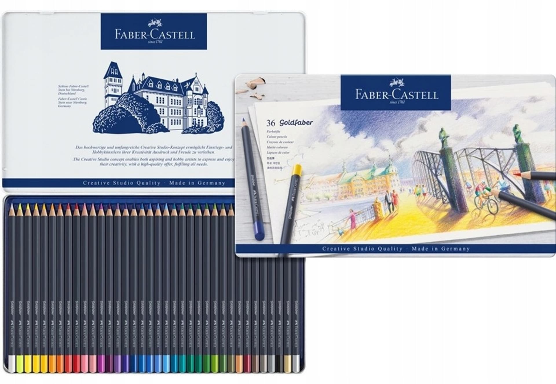 

Kredki akwaarelowe GOLDFABER aqua 24kol.opakowanie metalowe 114624 Faber-Castell