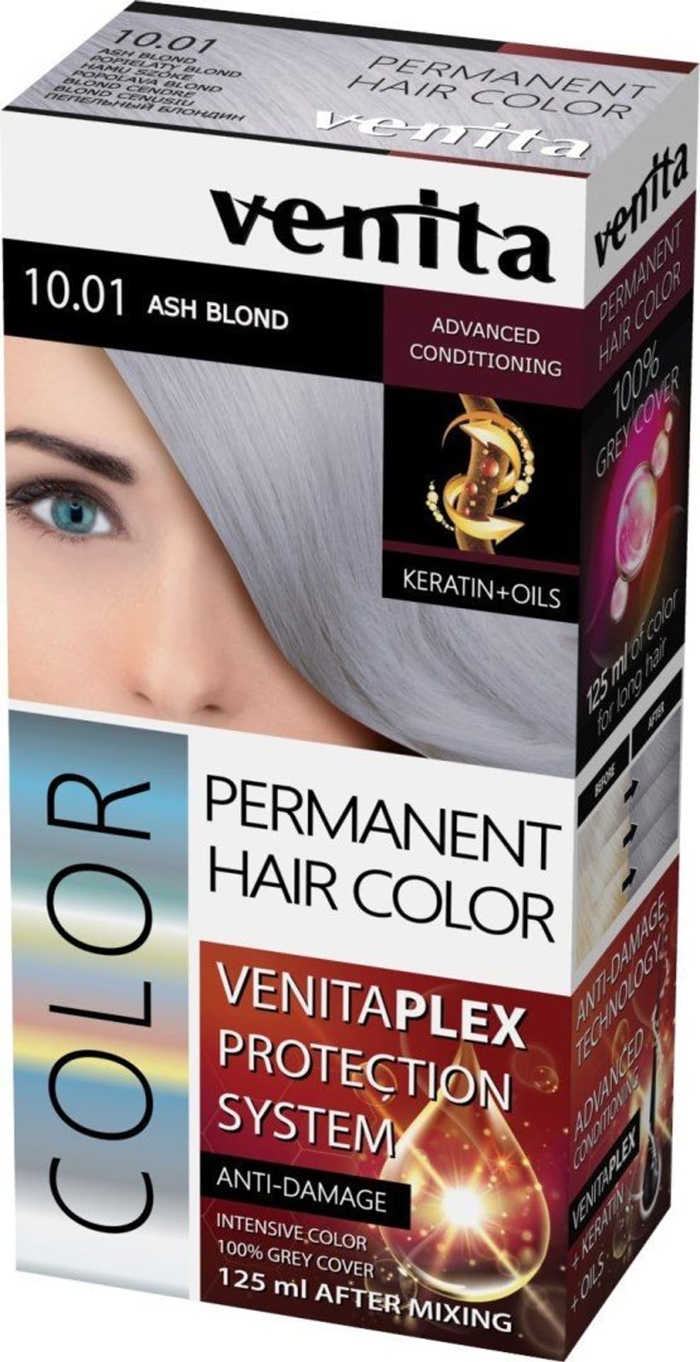 

Venita Plex Protection System Permanent Hair Color farba do włosów z systemem ochrony koloru 10.01 Ash Blond