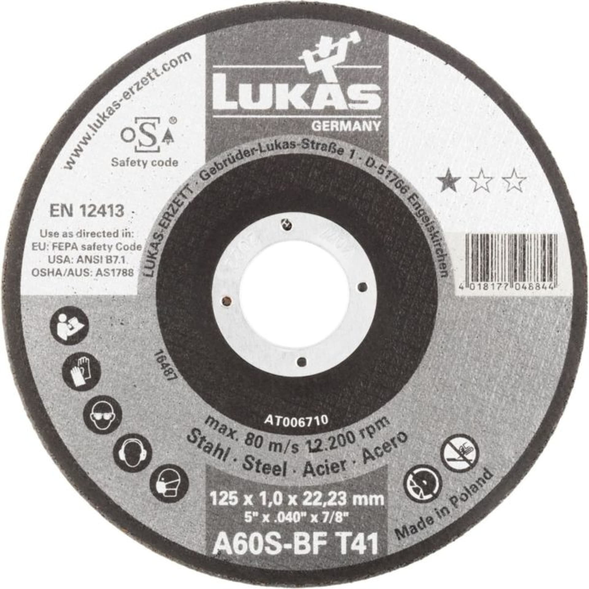 

TARCZA PŁASKA T1A 125*1.0*22 A60S-BF PREMIUMFLEX