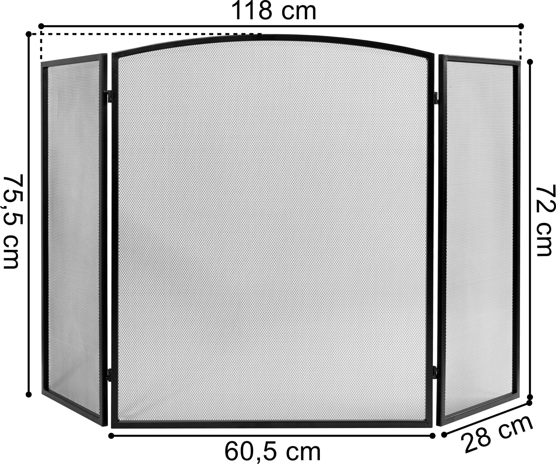 

Duża osłona kominkowa ekran WESTA 118 cm